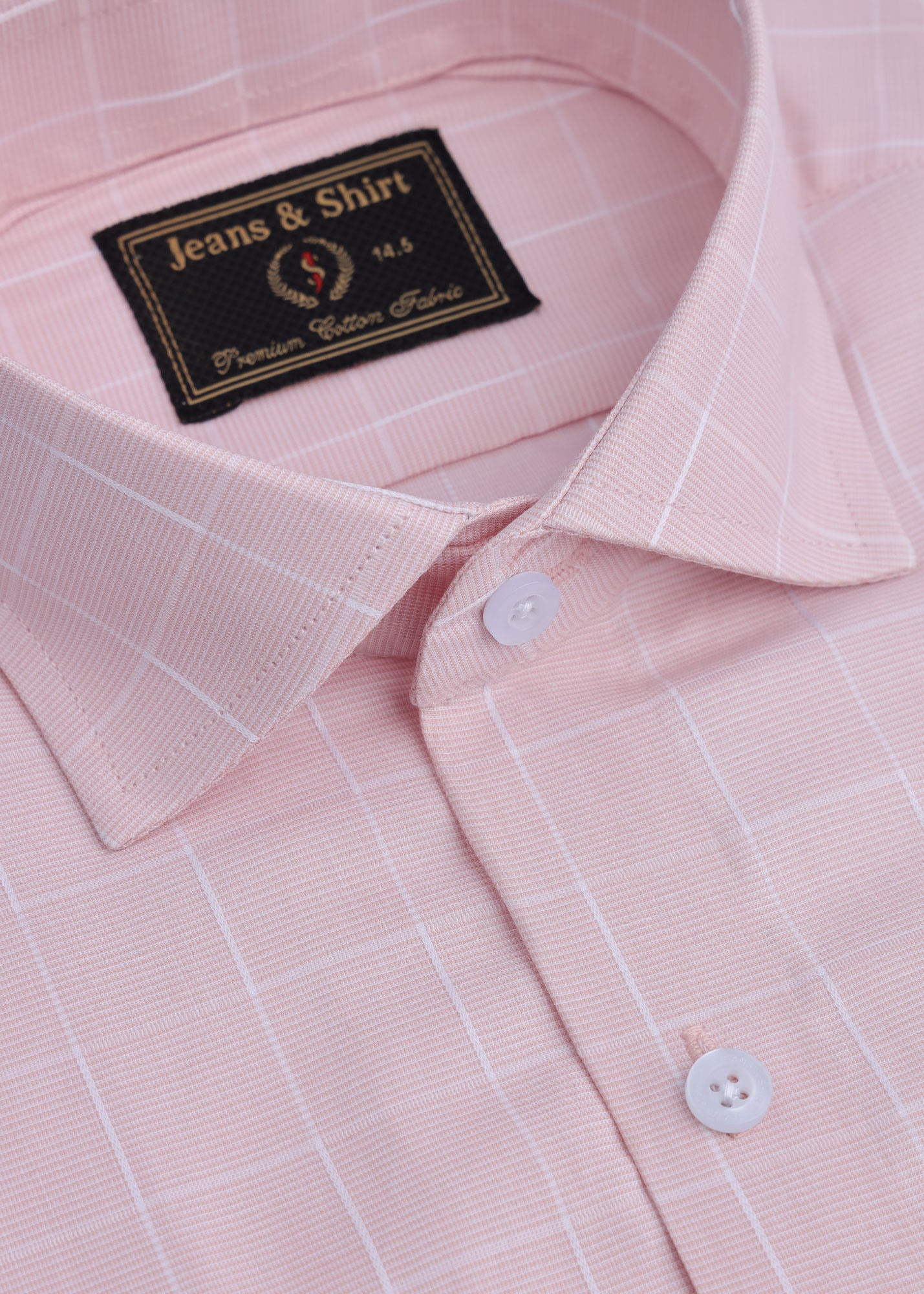 Salmon Check Formal Shirt
