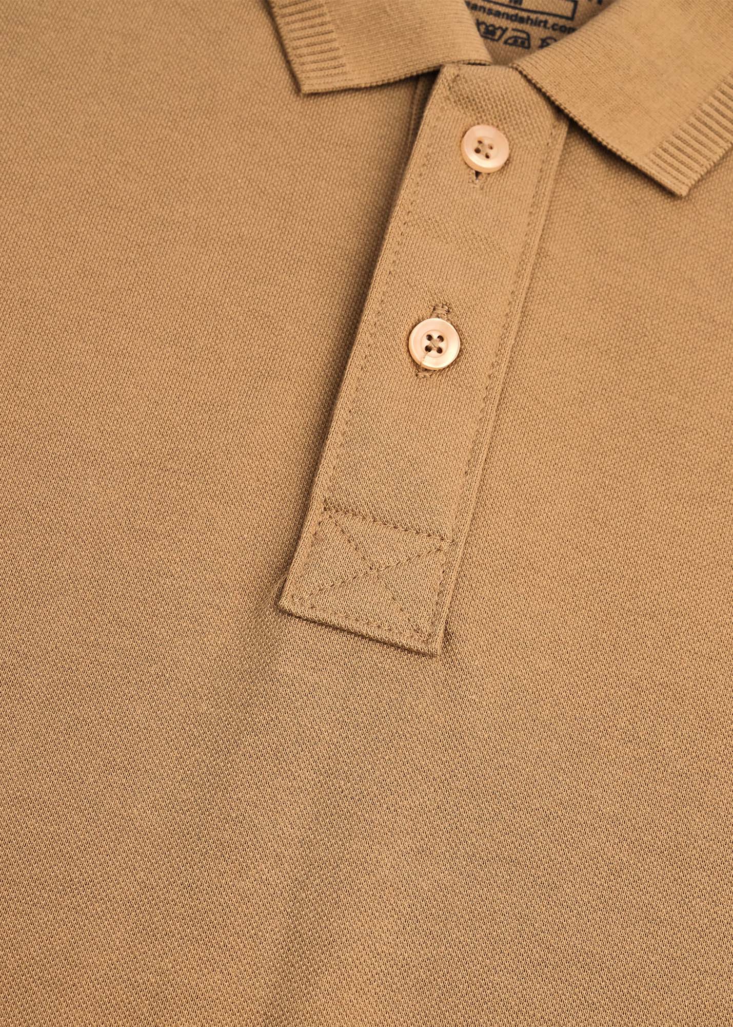 Camel Pique Polo Shirt