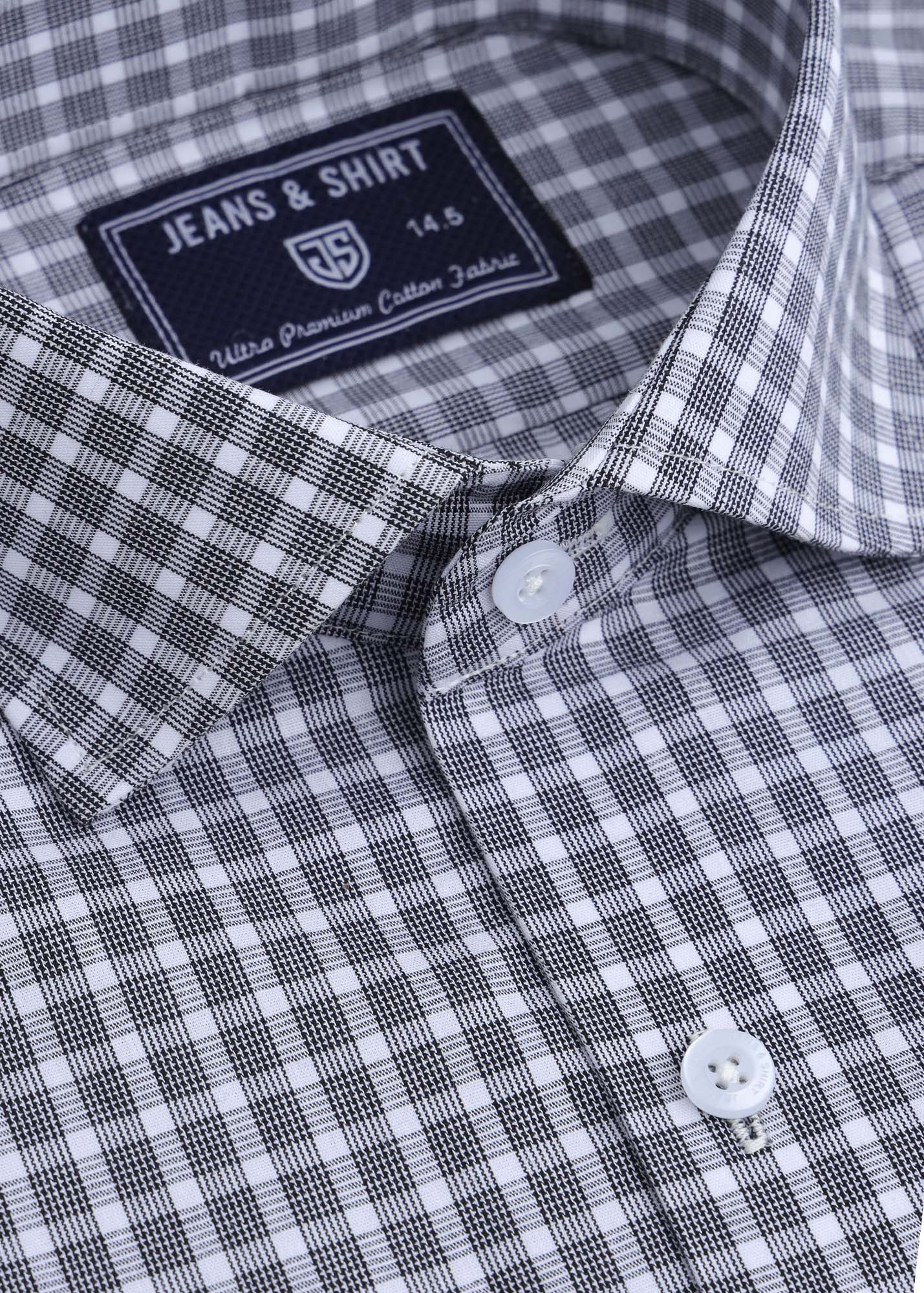 Black Dynamic Check Formal Shirt