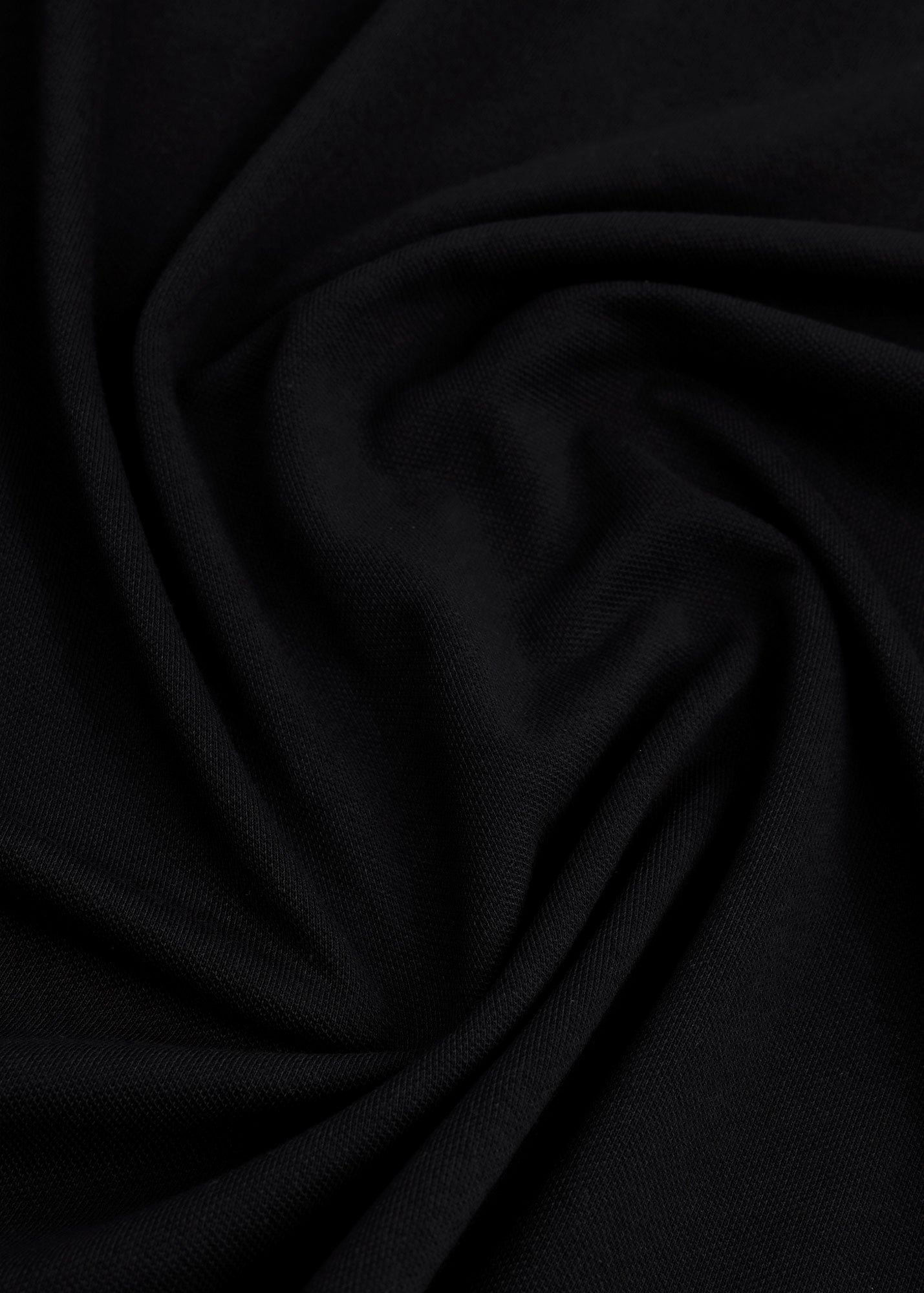 Solid Black Pique Polo Shirt
