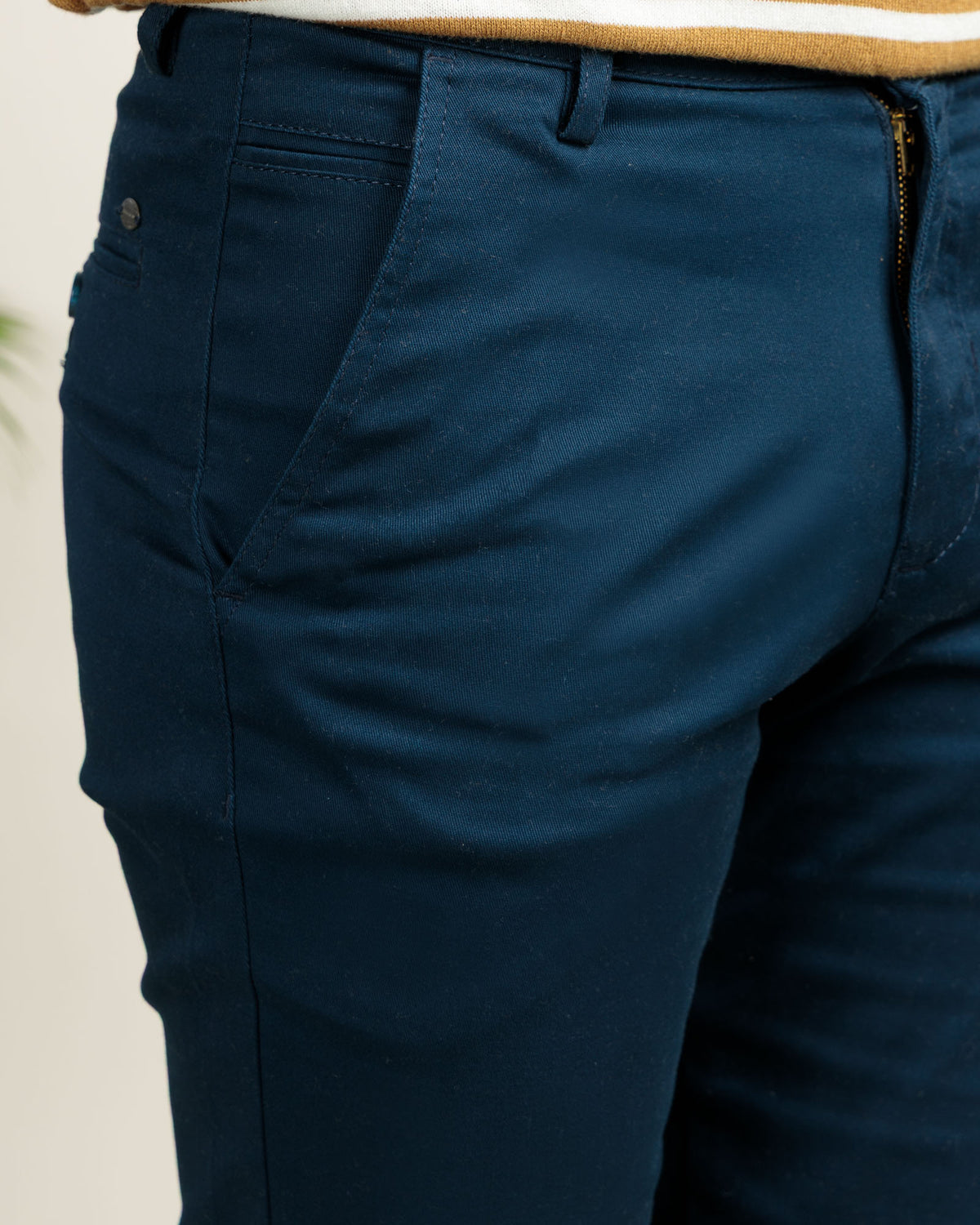 Navy Ink Tapered Fit Cotton Pants