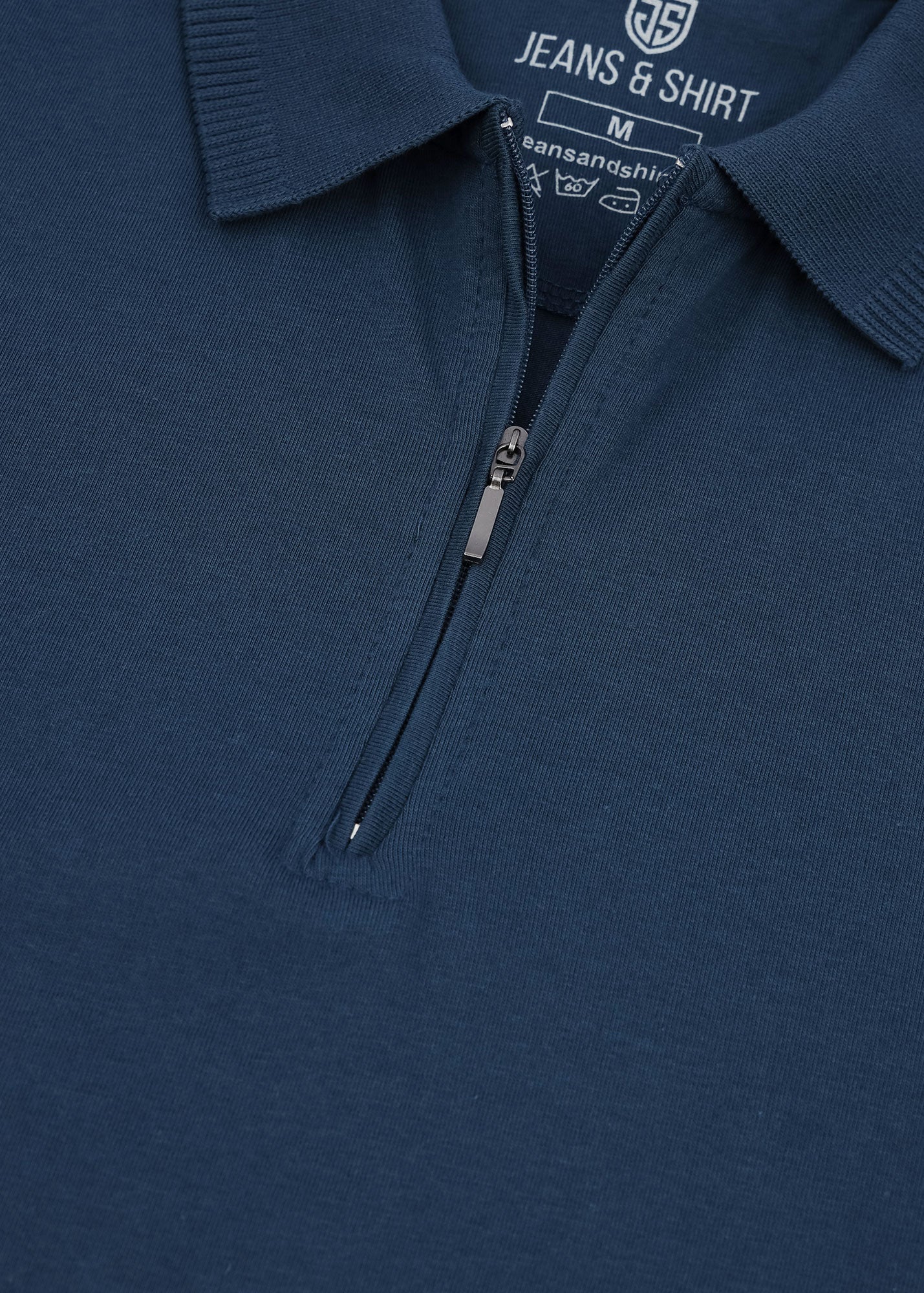 Teal Zip Polo Shirt