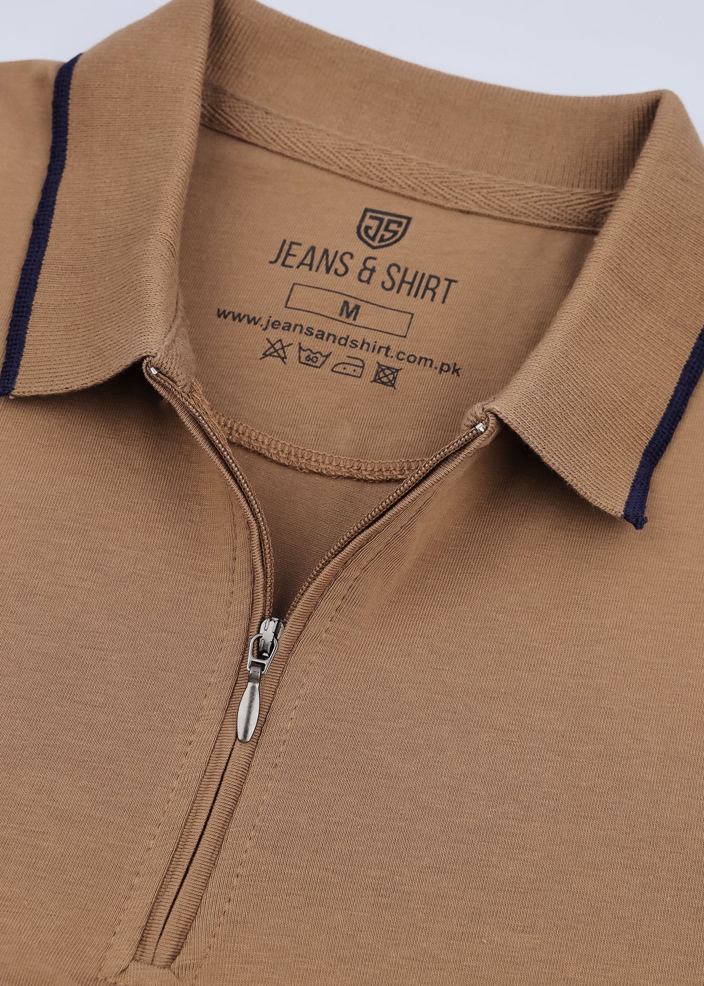 Camel Zip Polo Shirt