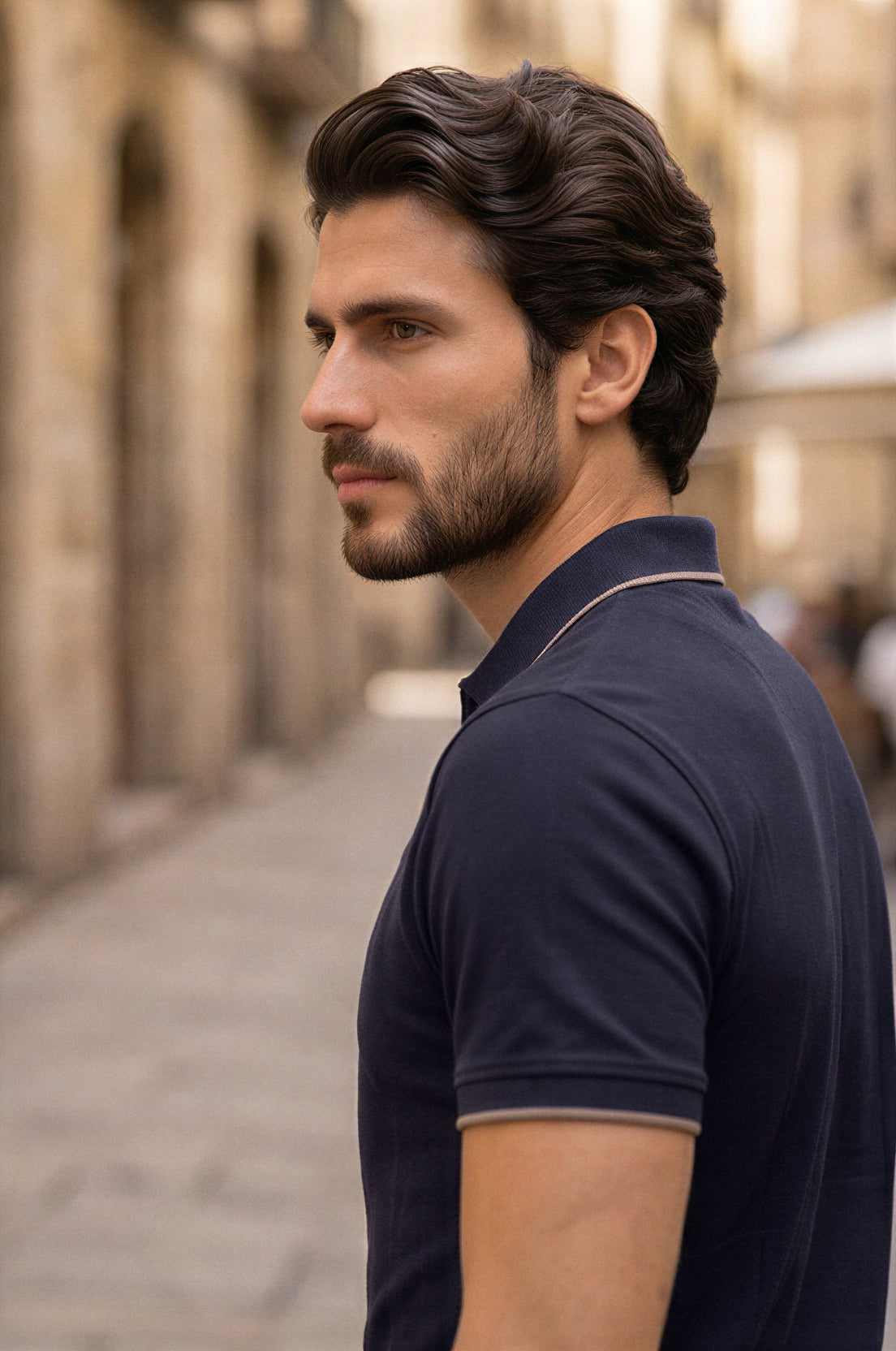 Navy Zip Polo Shirt
