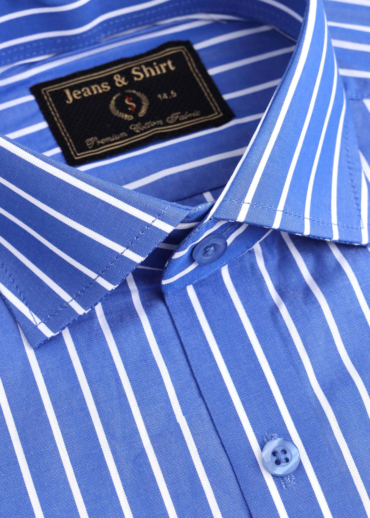 Royal Blue Bold Stripe Formal Shirt