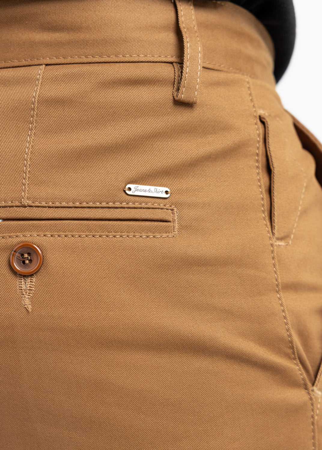 Camel Tapered Fit Cotton Pants