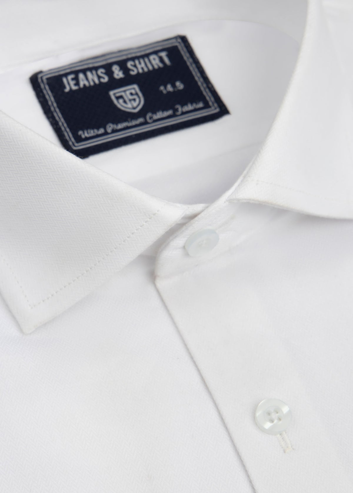 Signature White Herringbone Formal Shirt