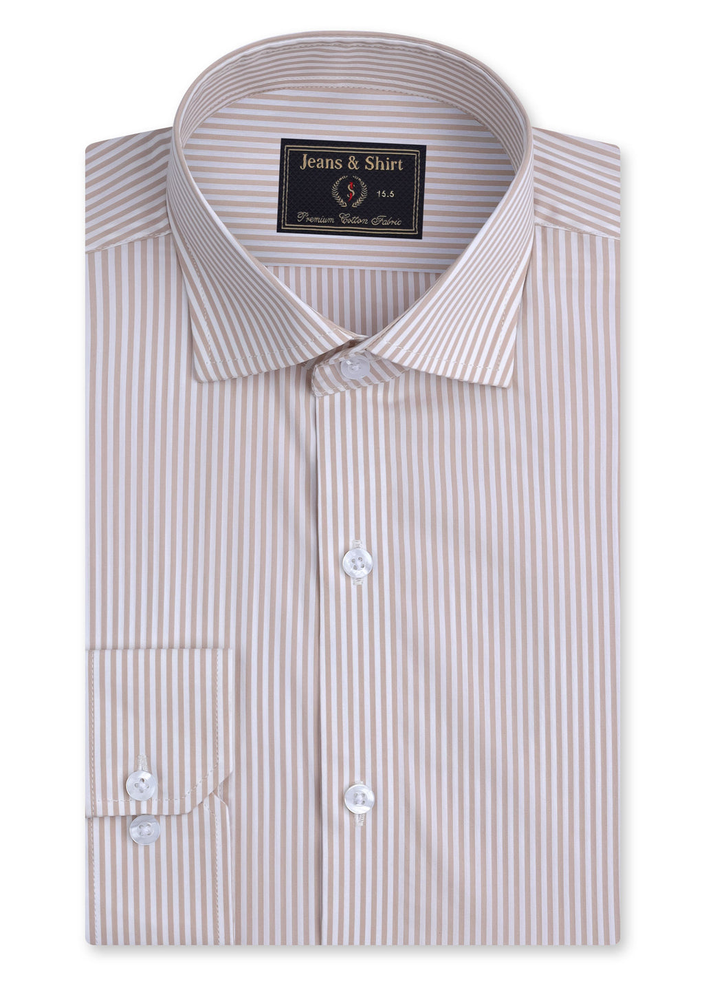 Mocha Classic Stripe Formal Shirt
