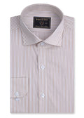 Mocha Classic Stripe Formal Shirt