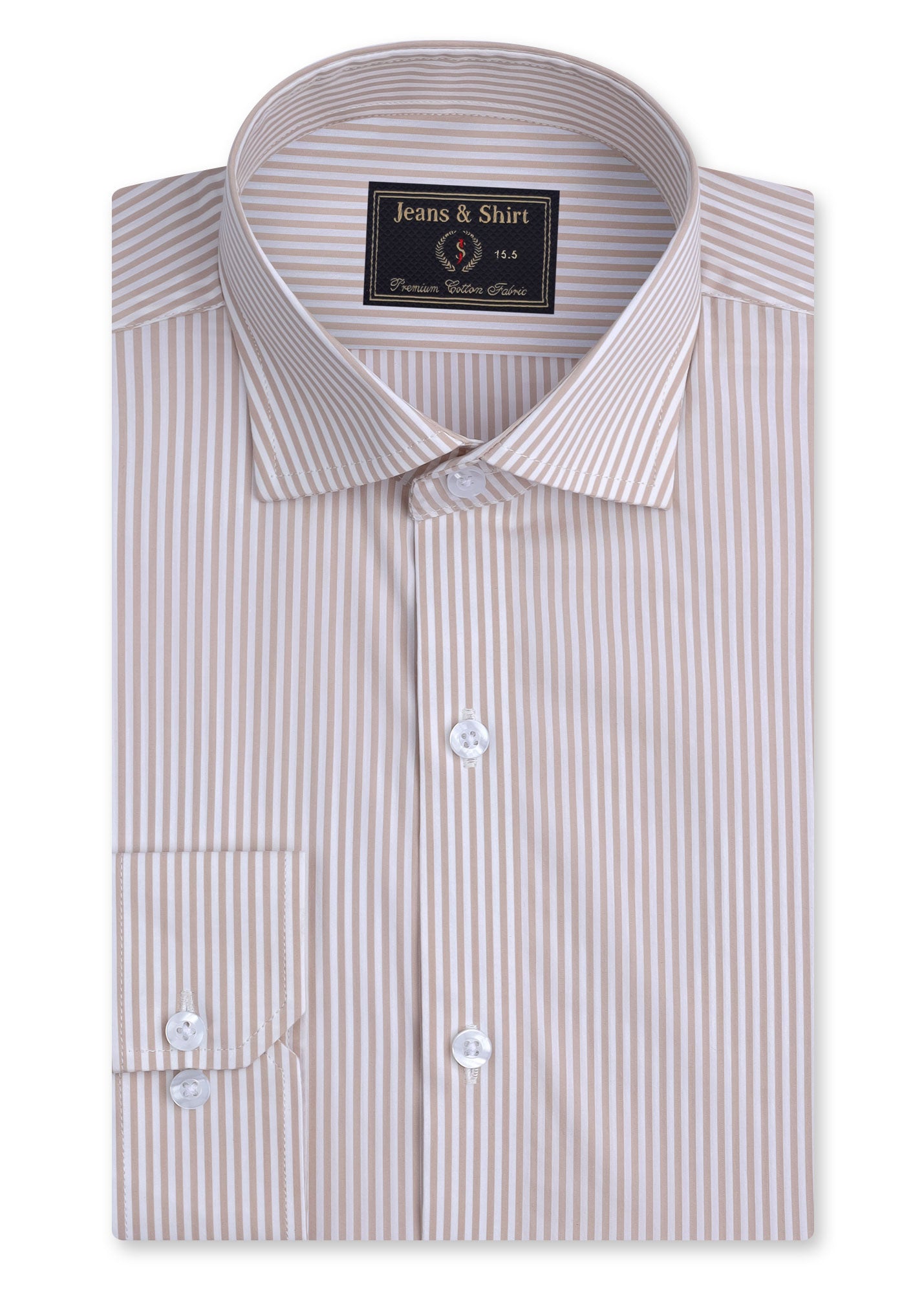 Mocha Classic Stripe Formal Shirt