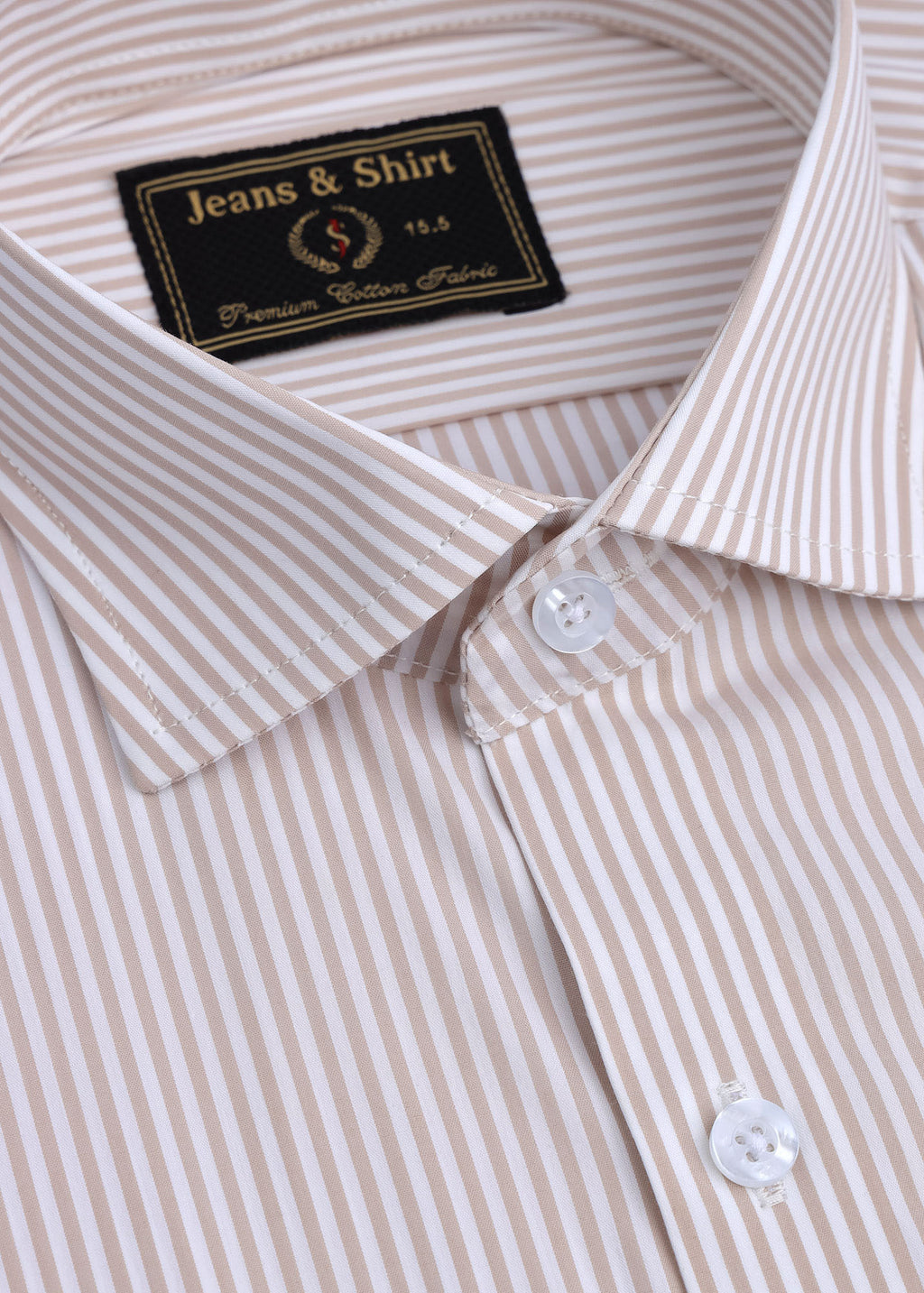 Mocha Classic Stripe Formal Shirt