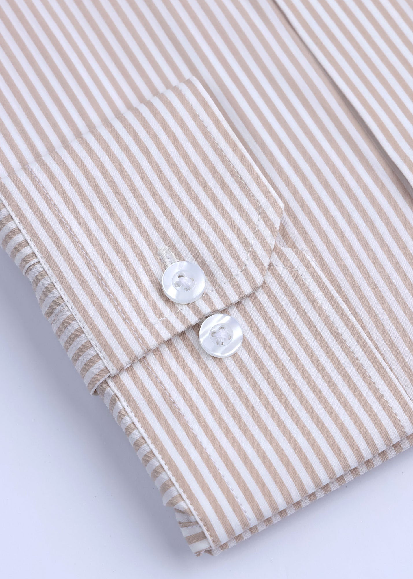 Mocha Classic Stripe Formal Shirt