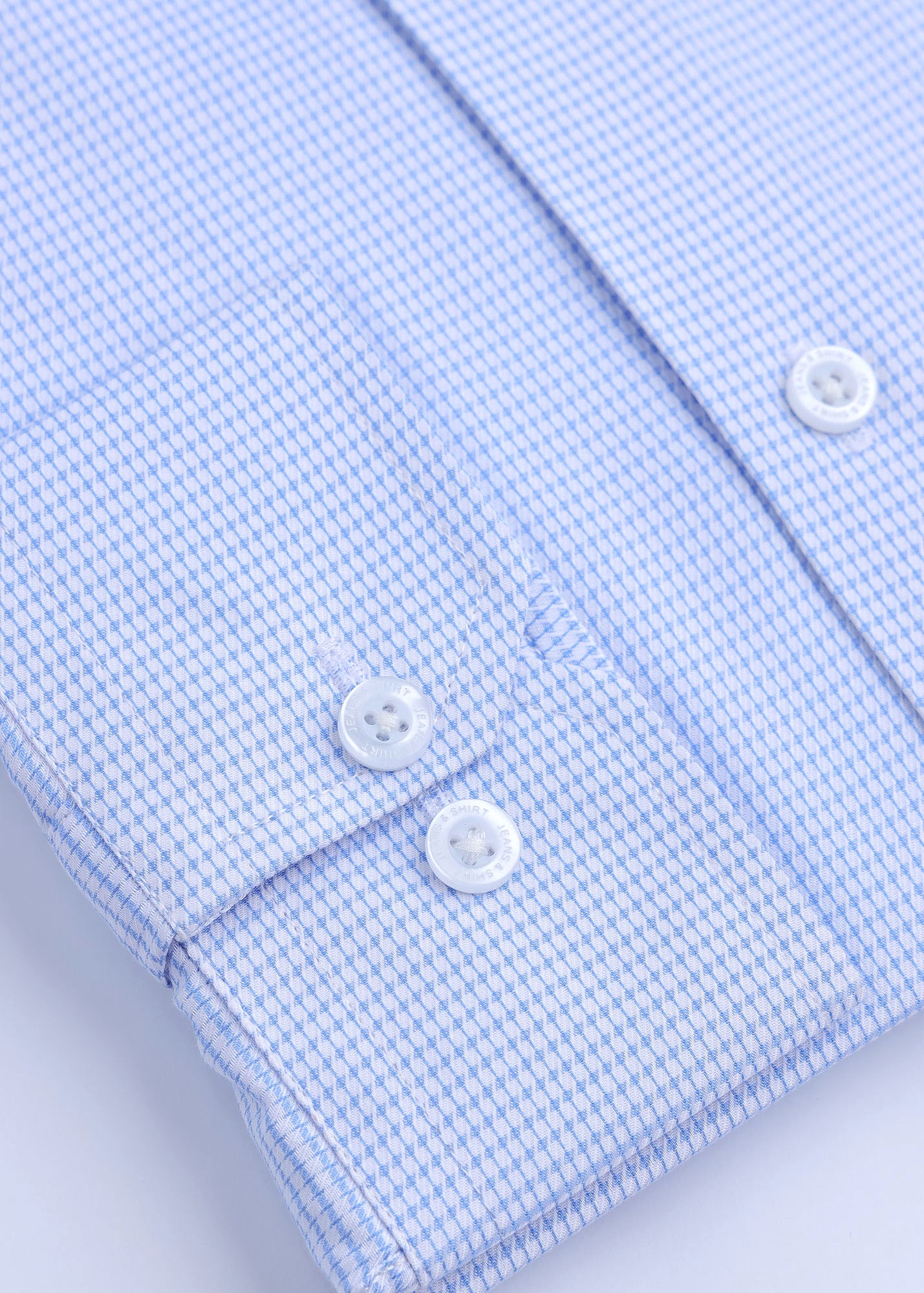 Blue Textured Check Formal Shirt