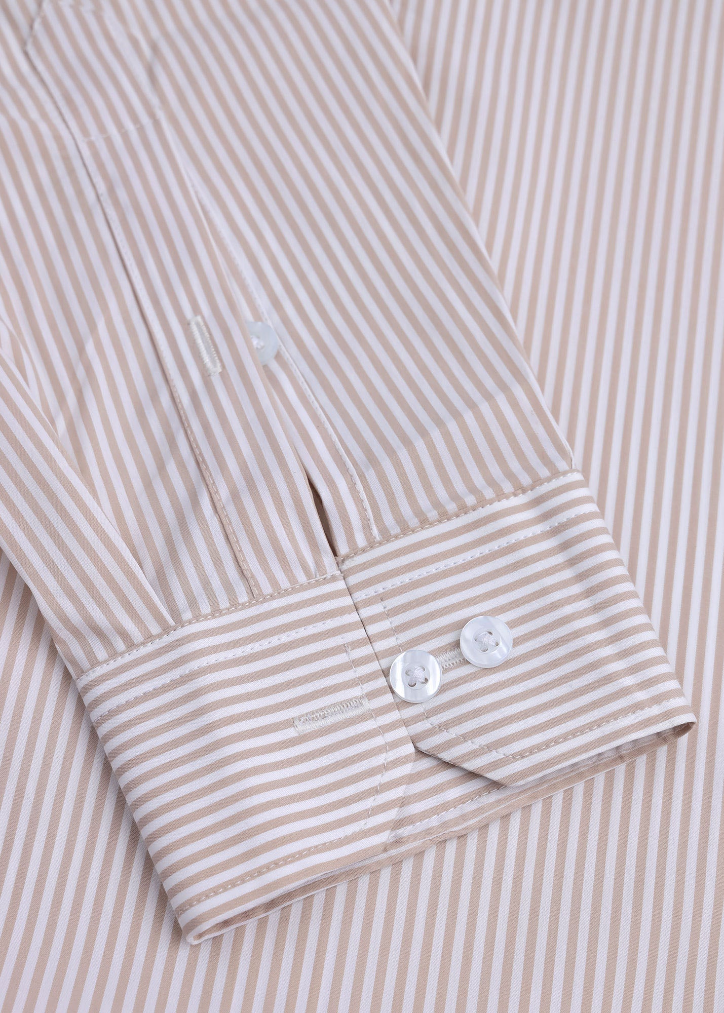 Mocha Classic Stripe Formal Shirt