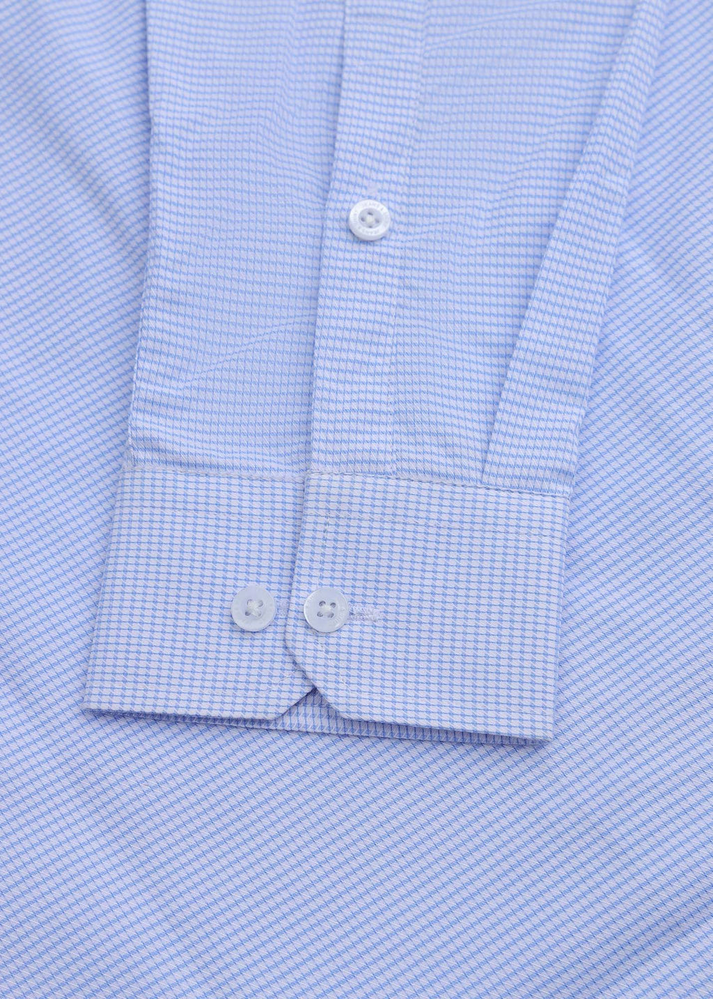 Blue Textured Check Formal Shirt