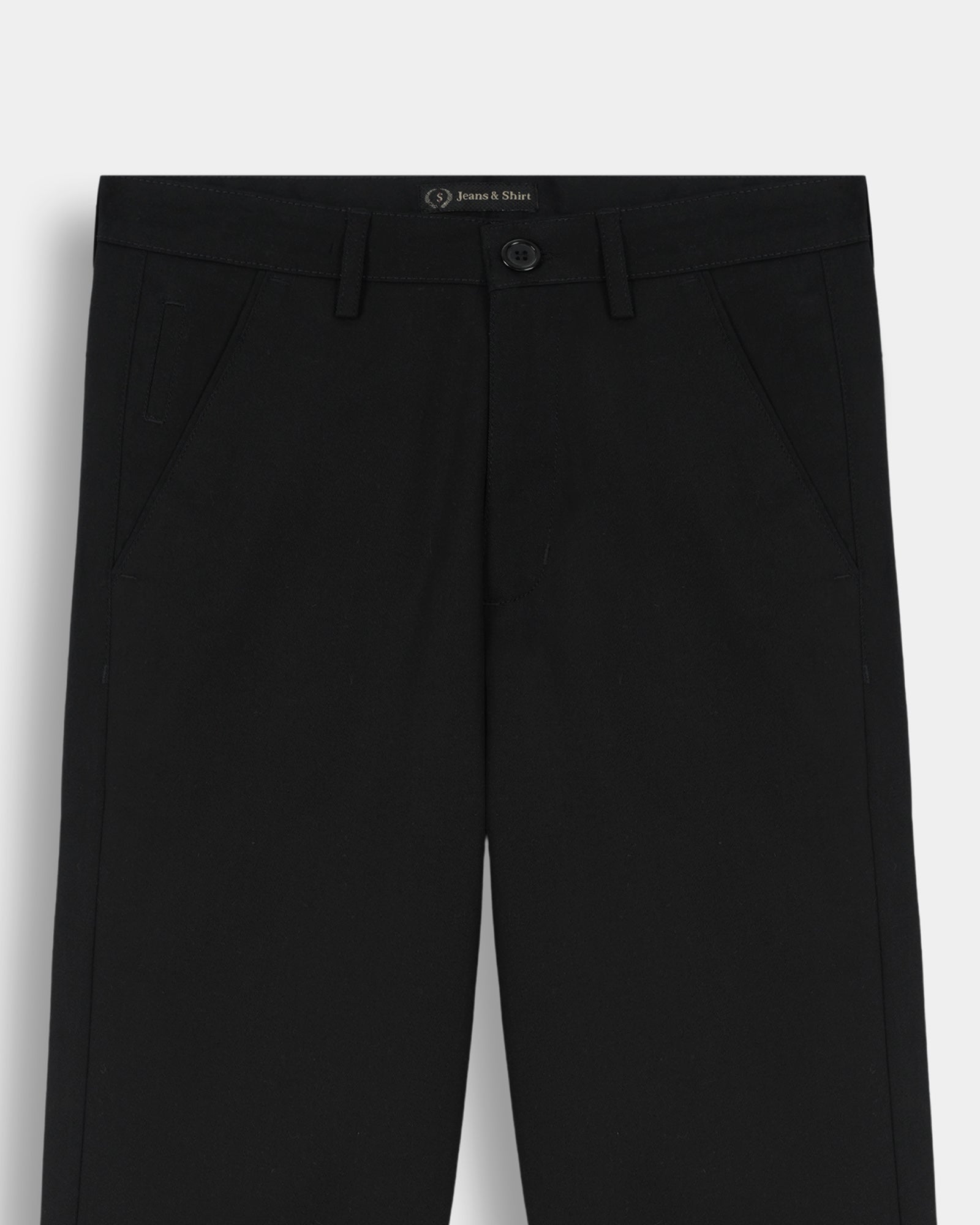 Signature Black Tapered Fit Cotton Pants