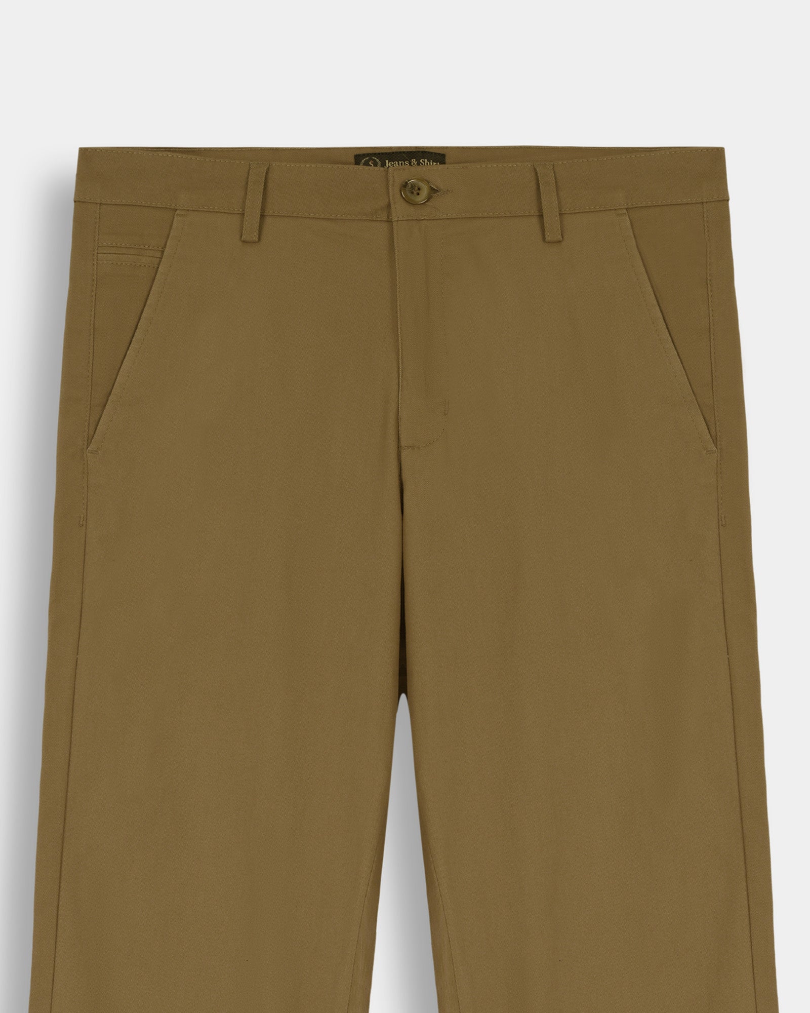 Tobacco Brown Tapered Fit Cotton Pants