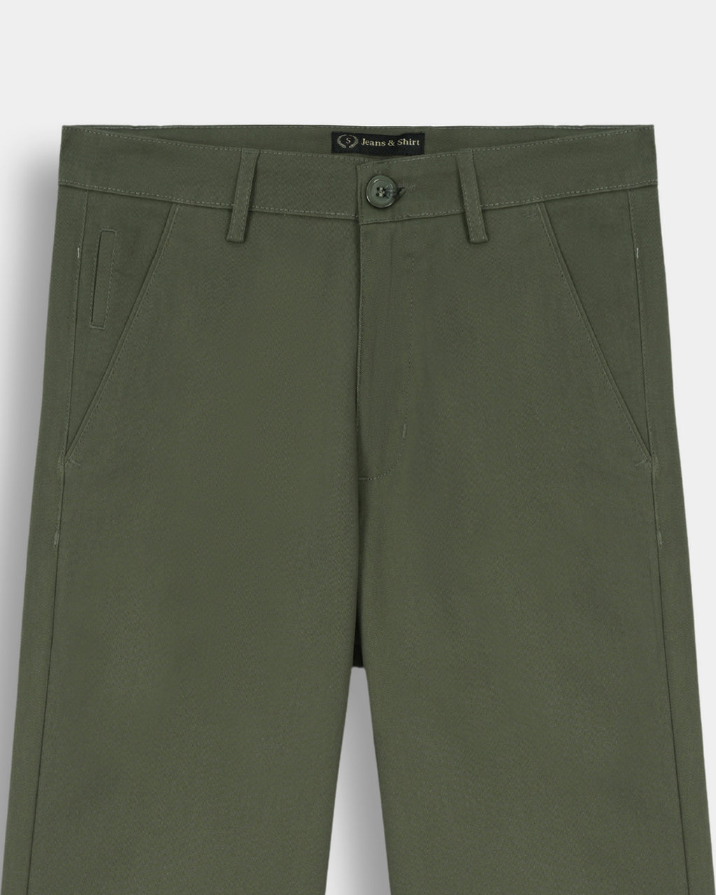 Olive Green Tapered Fit Cotton Pants