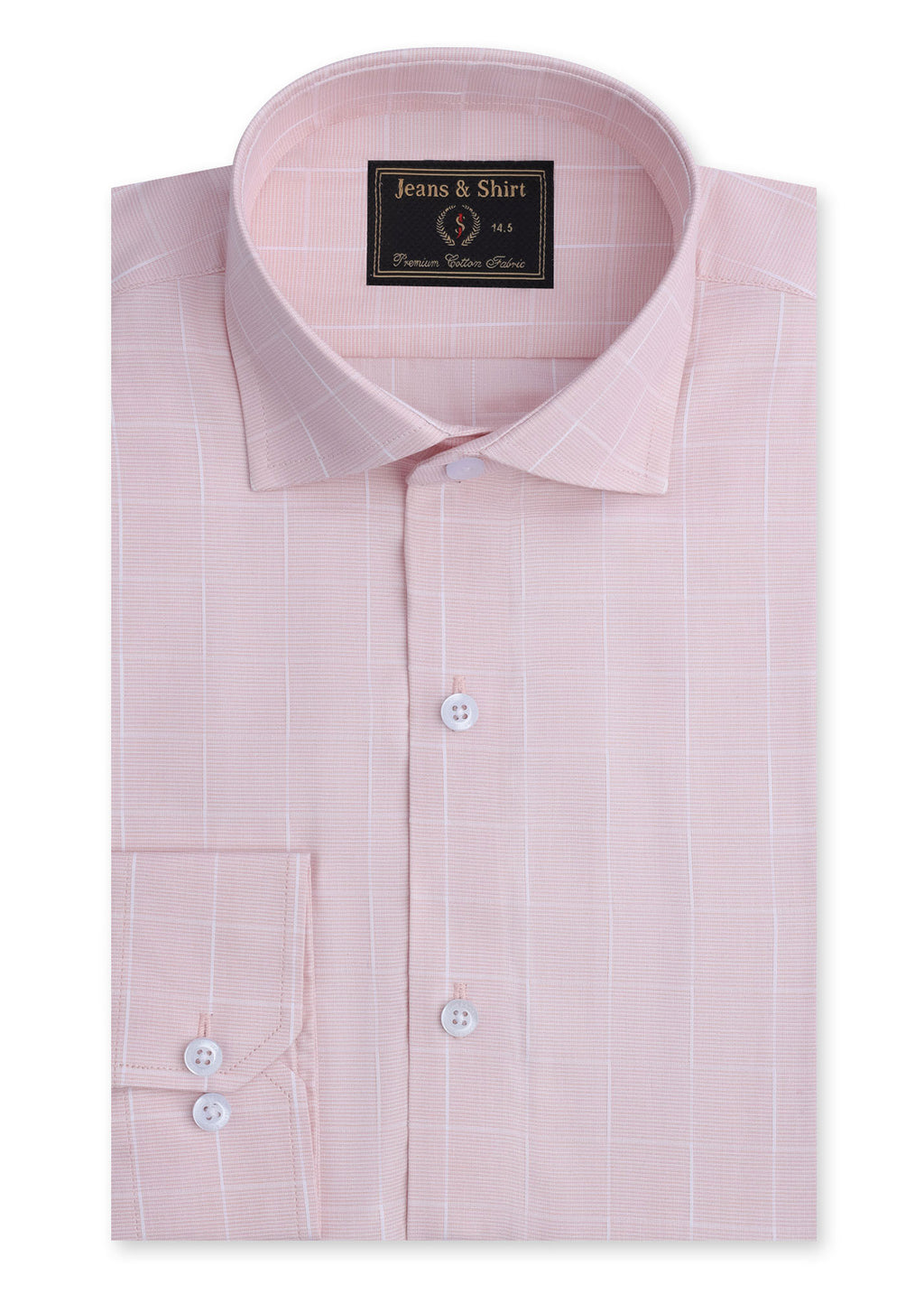 Salmon Check Formal Shirt