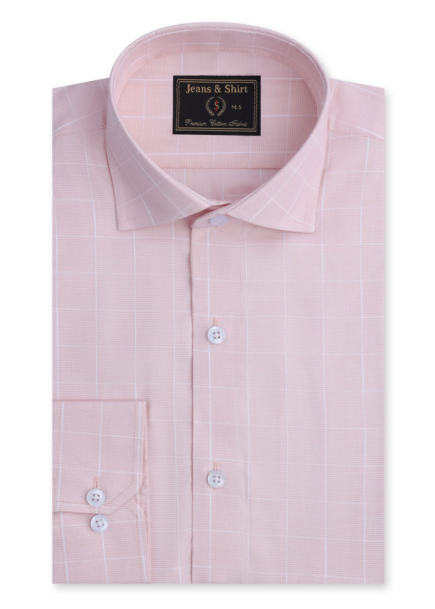 Salmon Check Formal Shirt
