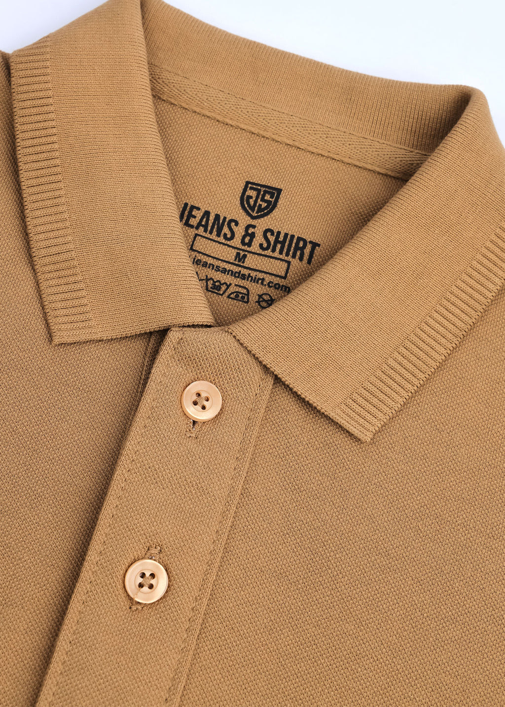 Camel Pique Polo Shirt