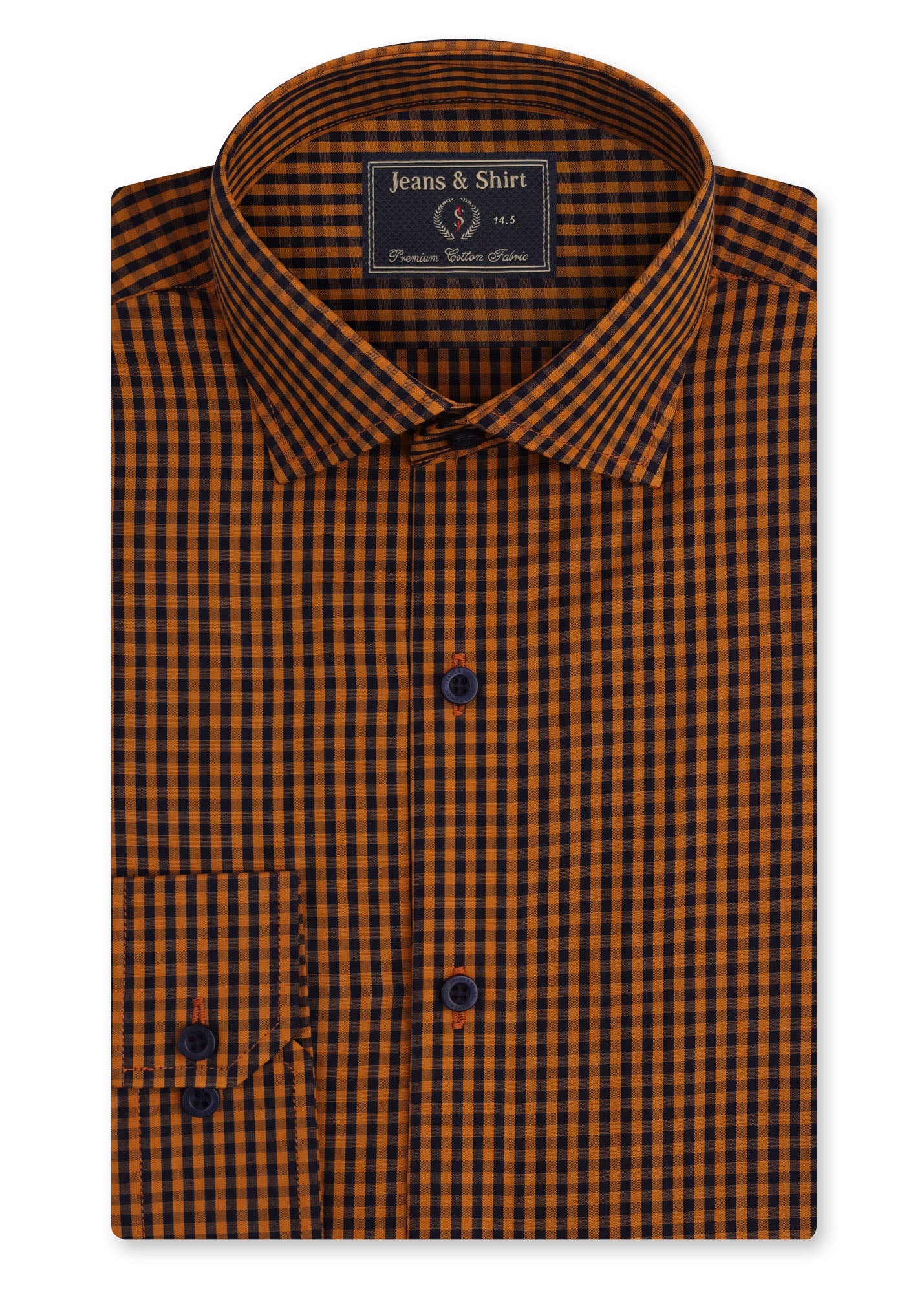 Mustard Micro Check Formal Shirt