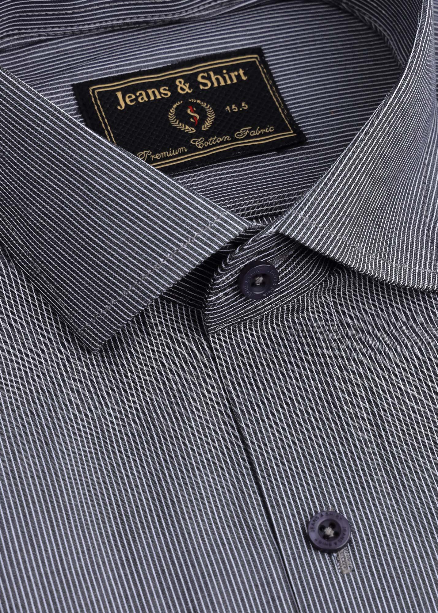 Black & White Fine Stripe Formal Shirt