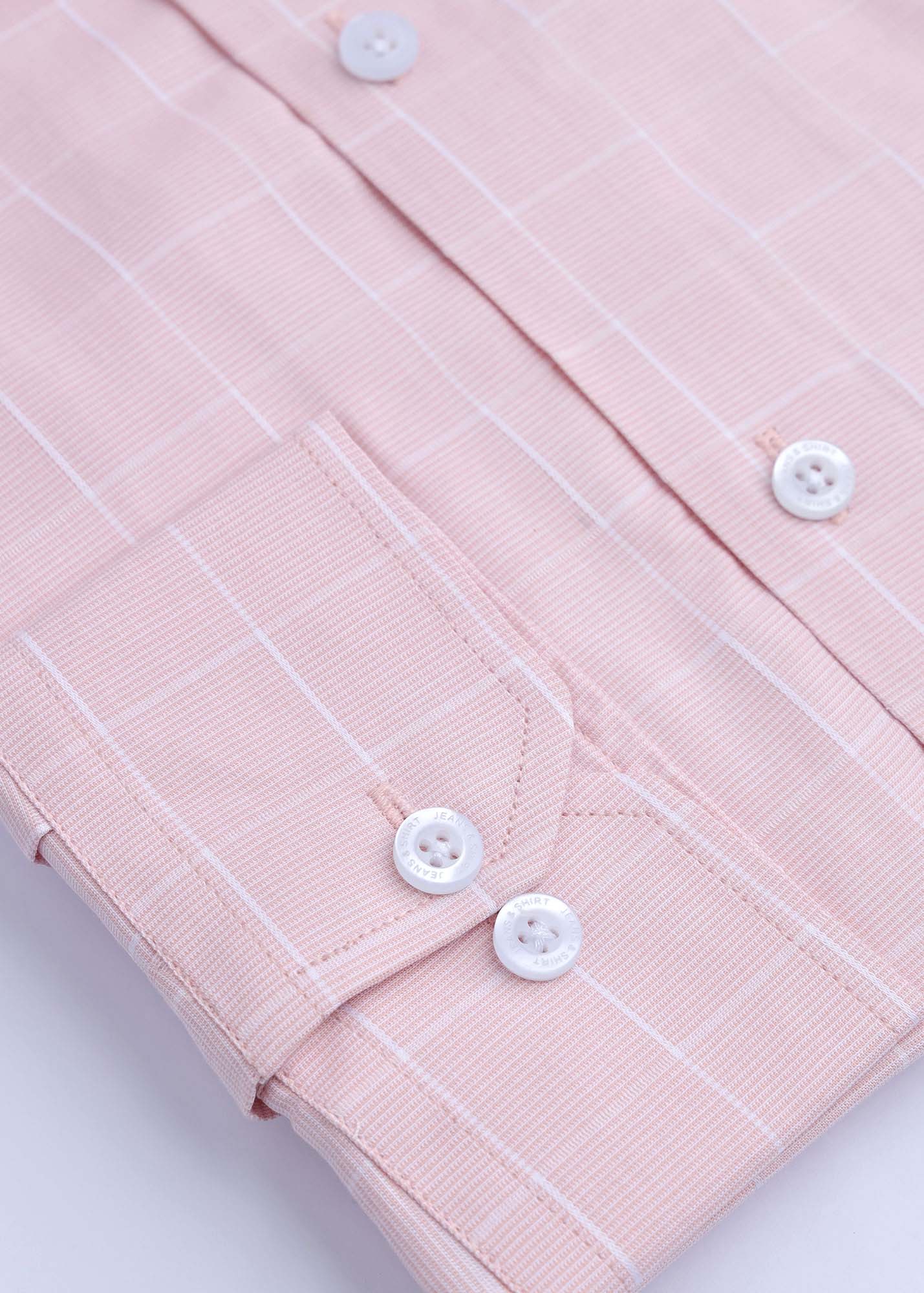 Salmon Check Formal Shirt