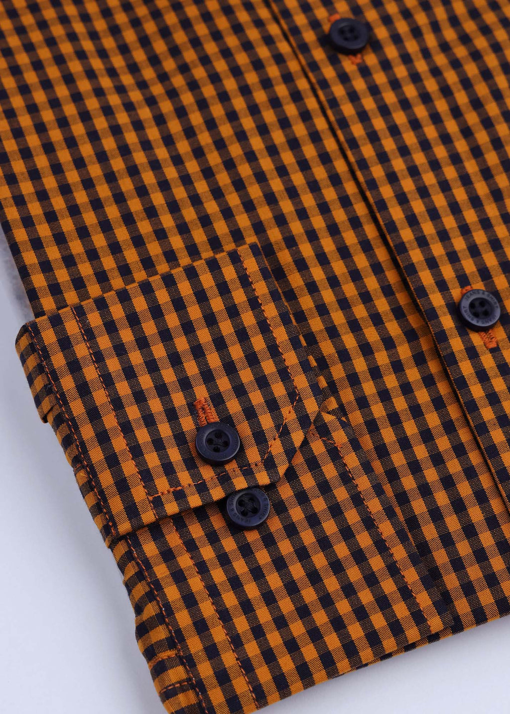 Mustard Micro Check Formal Shirt