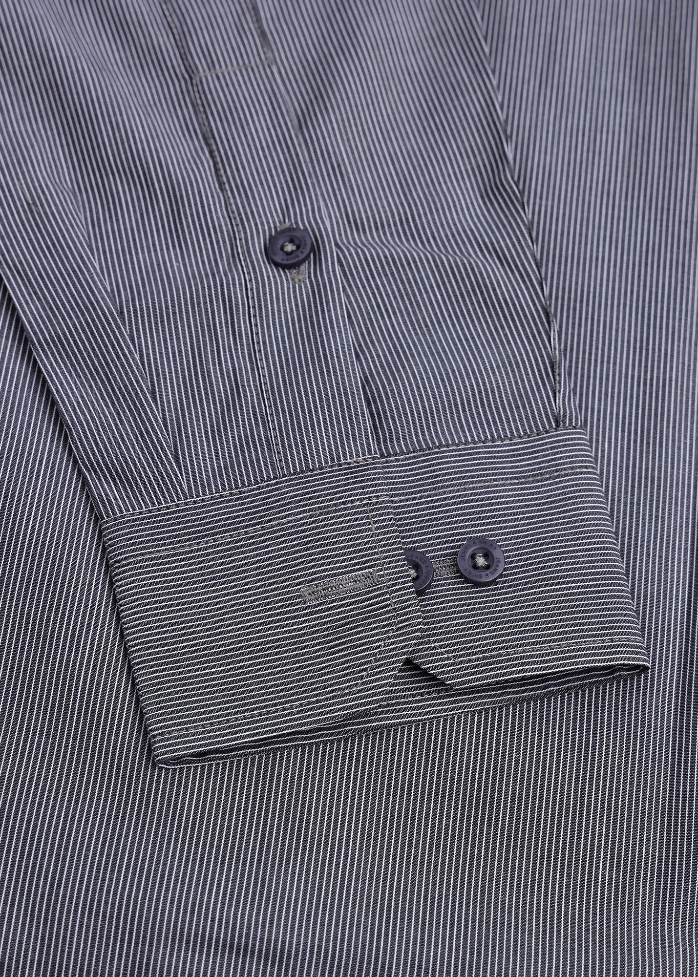 Black & White Fine Stripe Formal Shirt