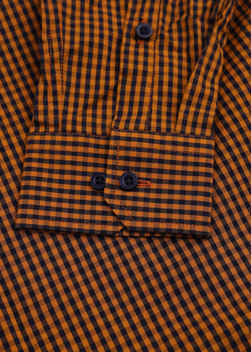 Mustard Micro Check Formal Shirt