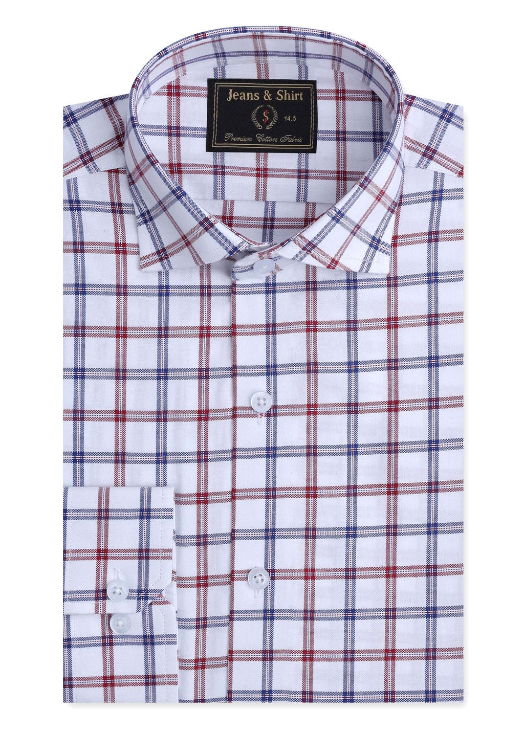 Classic Windowpane Check Formal Shirt