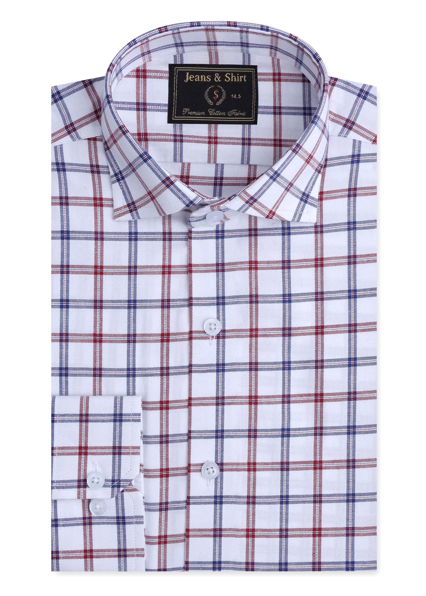 Classic Windowpane Check Formal Shirt