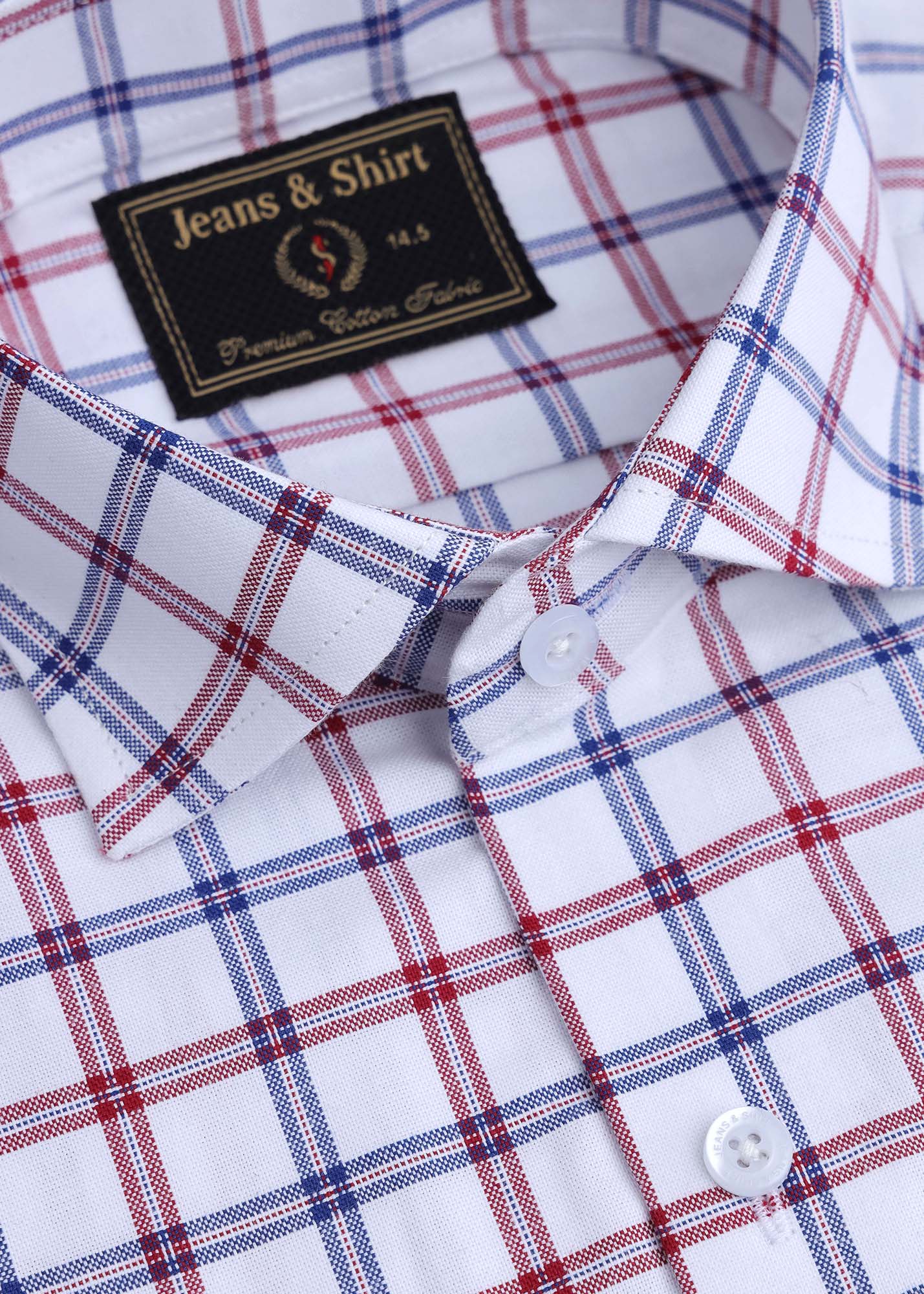 Classic Windowpane Check Formal Shirt