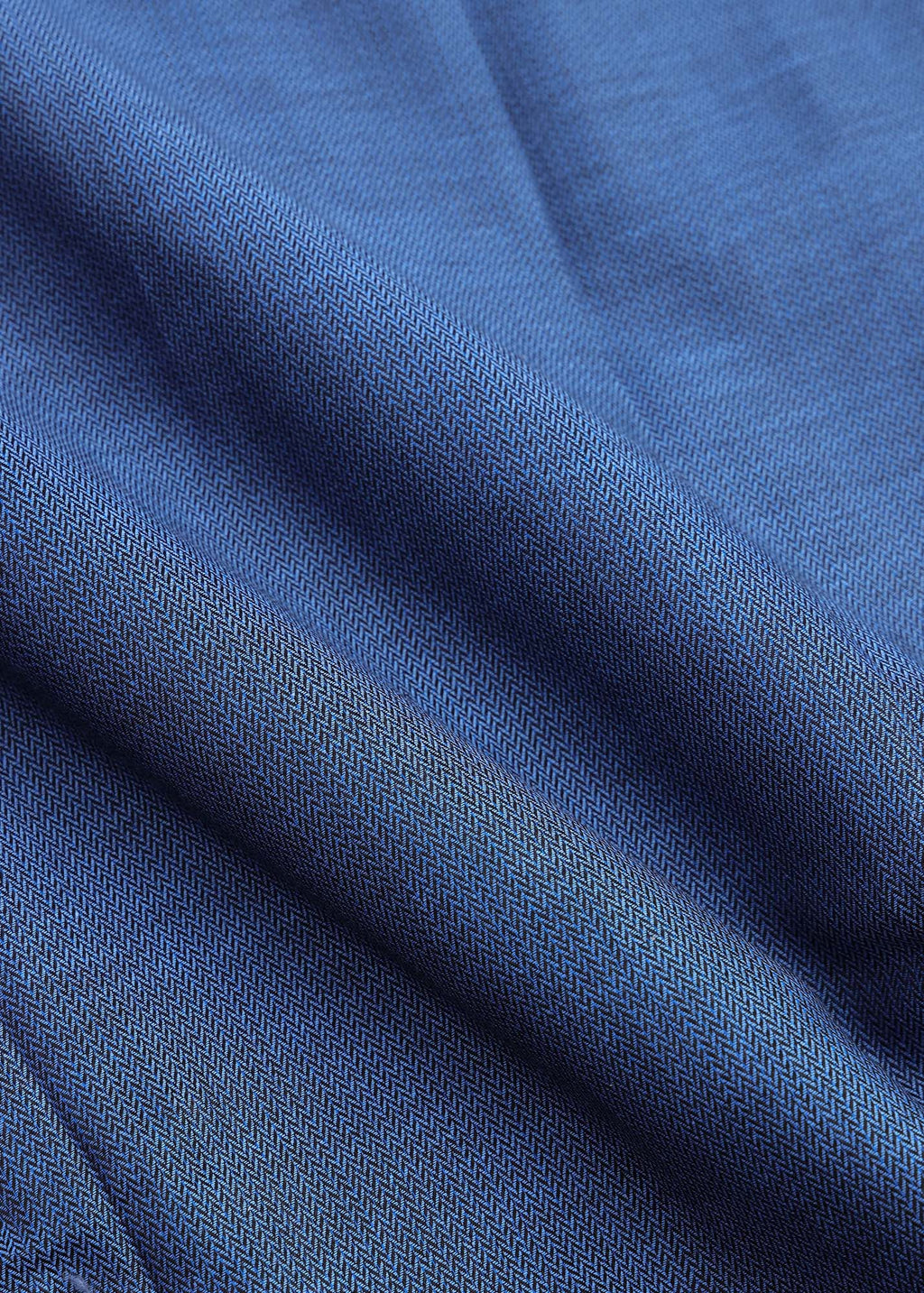 Mid-Blue Herringbone Formal Shirt