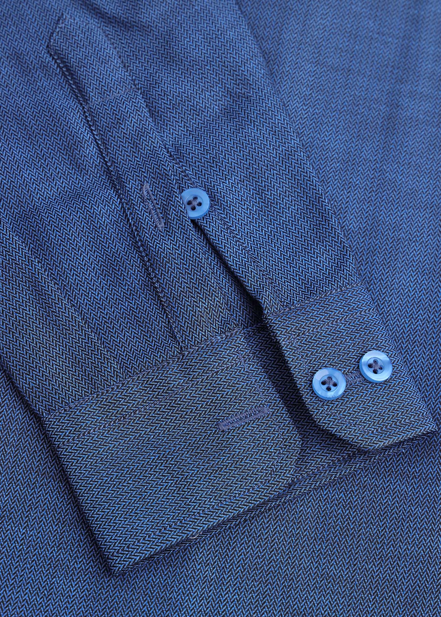 Mid-Blue Herringbone Formal Shirt