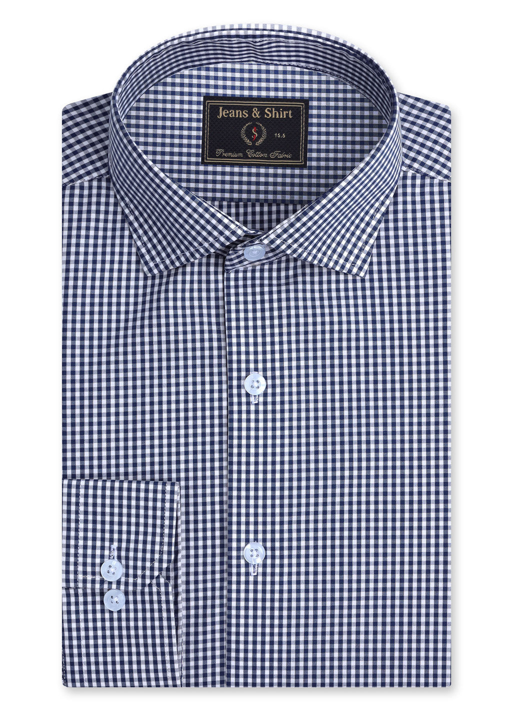 Blue Gingham Check Formal Shirt
