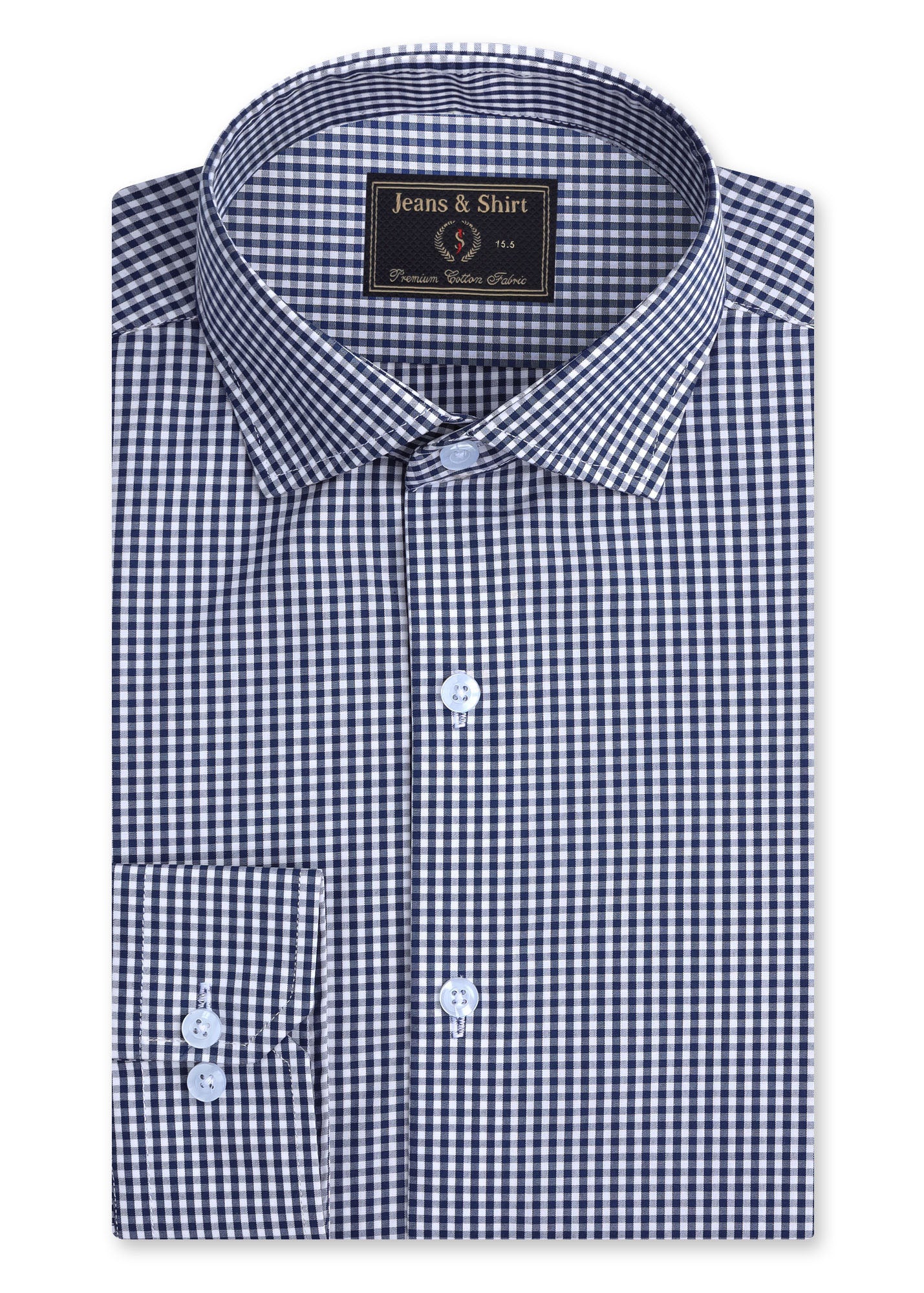 Blue Gingham Check Formal Shirt