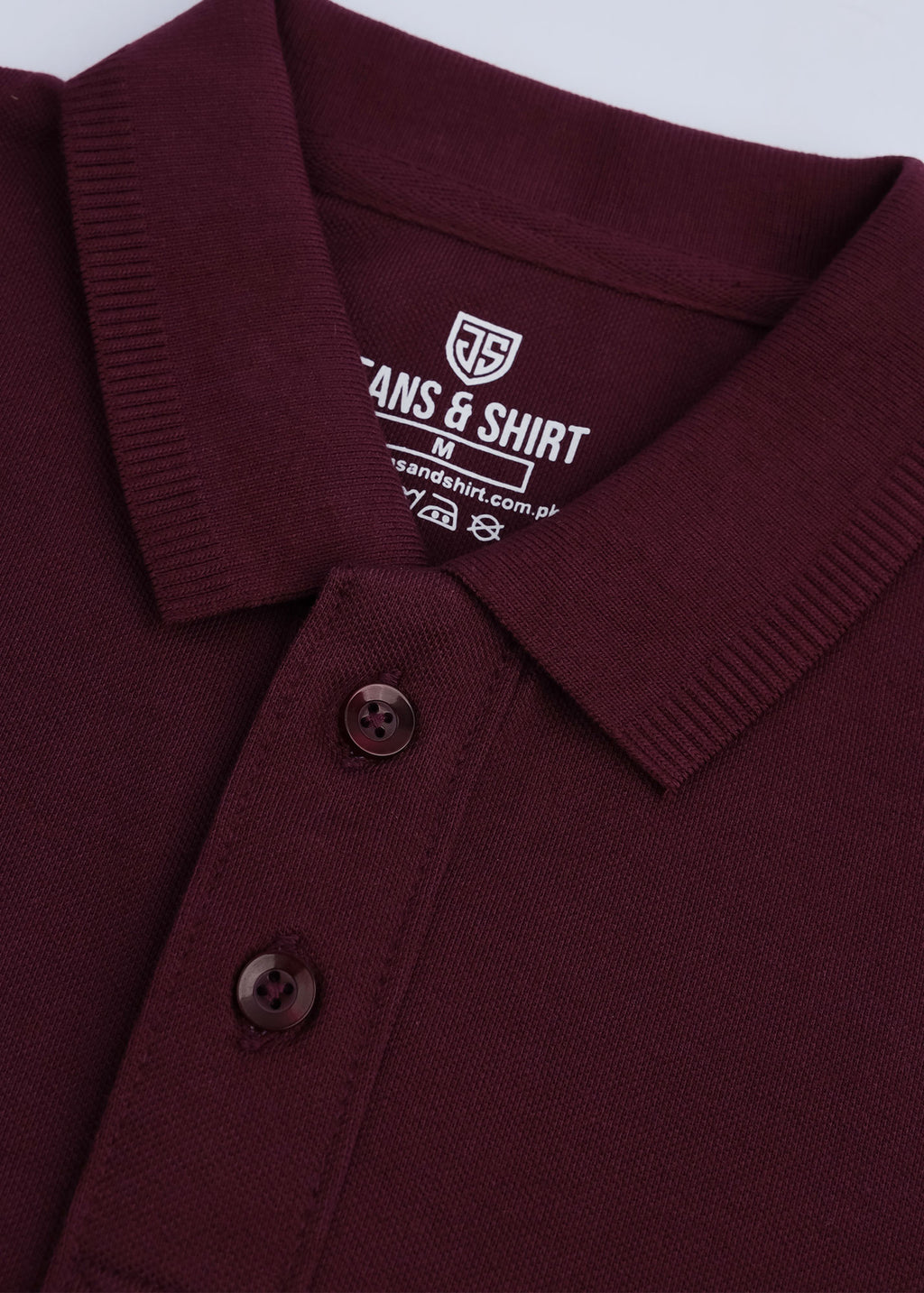 Burgundy Pique Polo Shirt