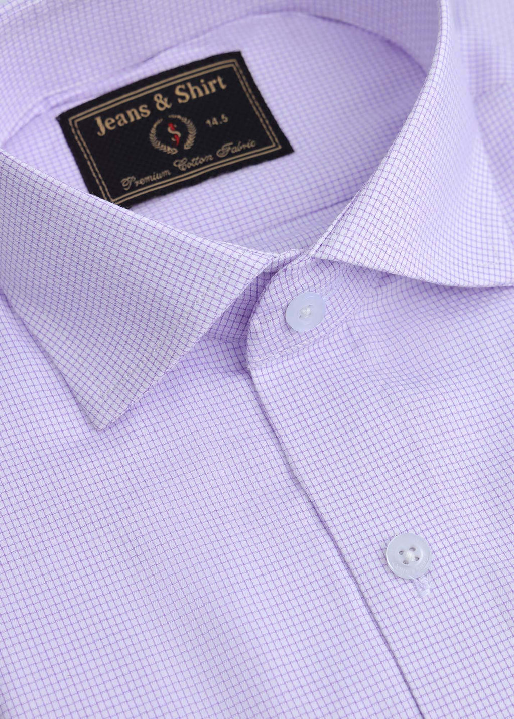Purple Precision Micro-Grid Formal Shirt