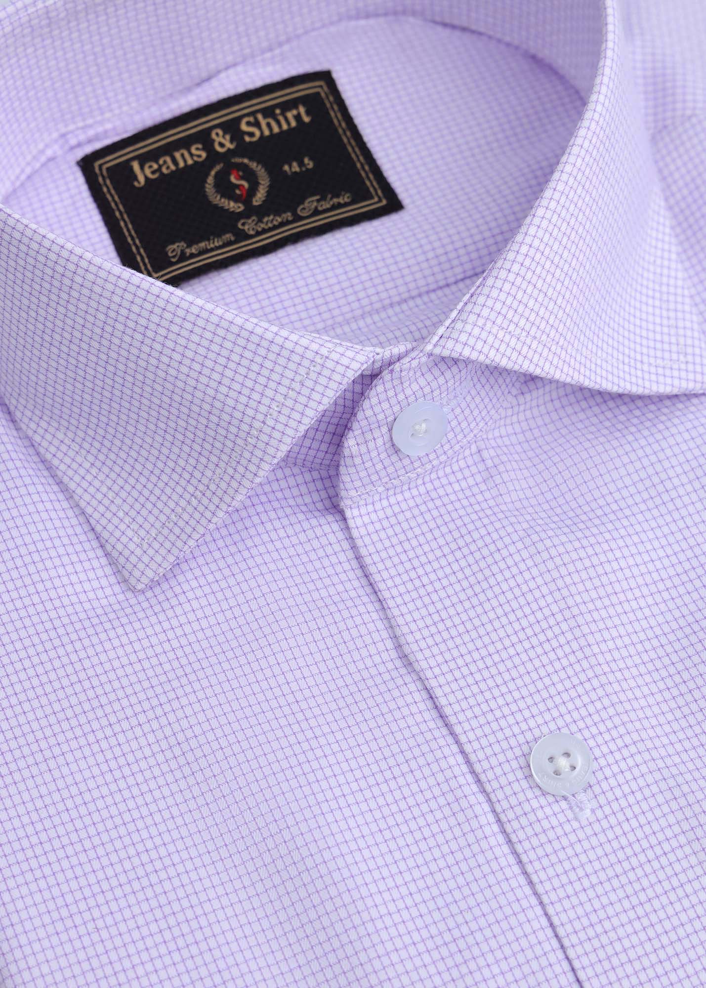 Purple Precision Micro-Grid Formal Shirt