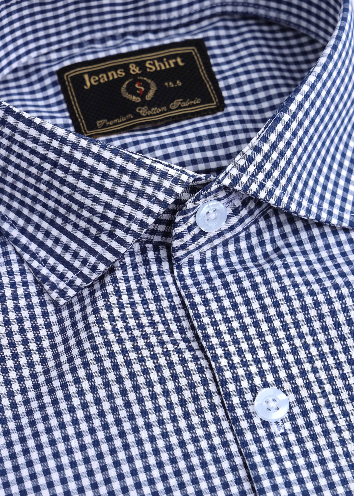 Blue Gingham Check Formal Shirt