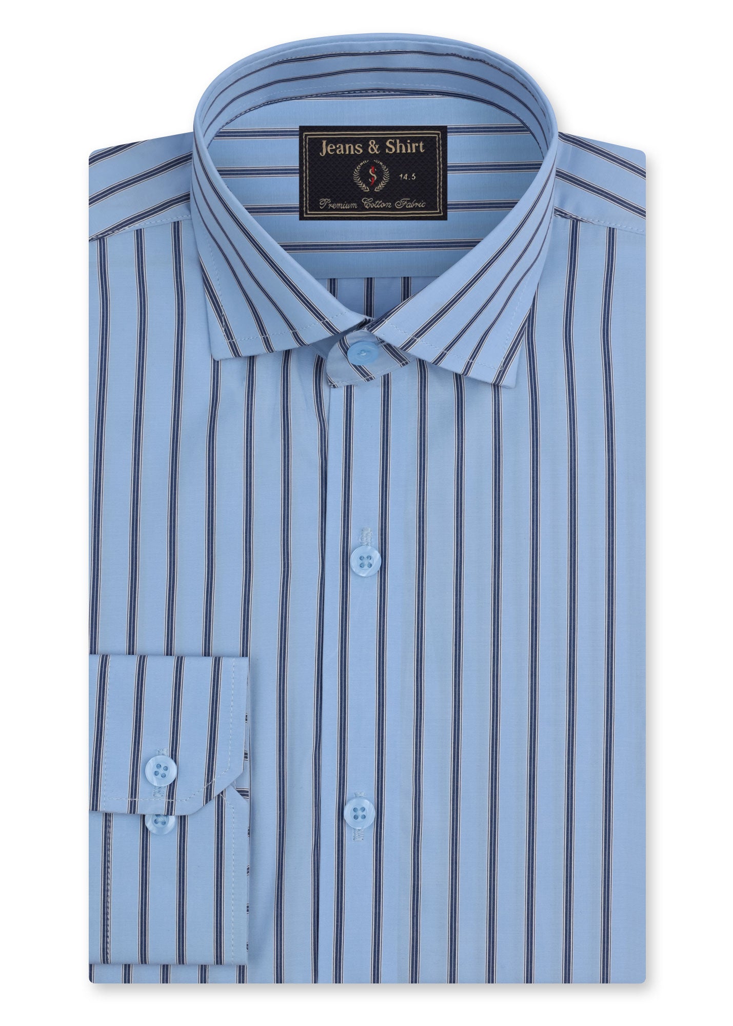 Powder Blue Pinstripe Formal Shirt