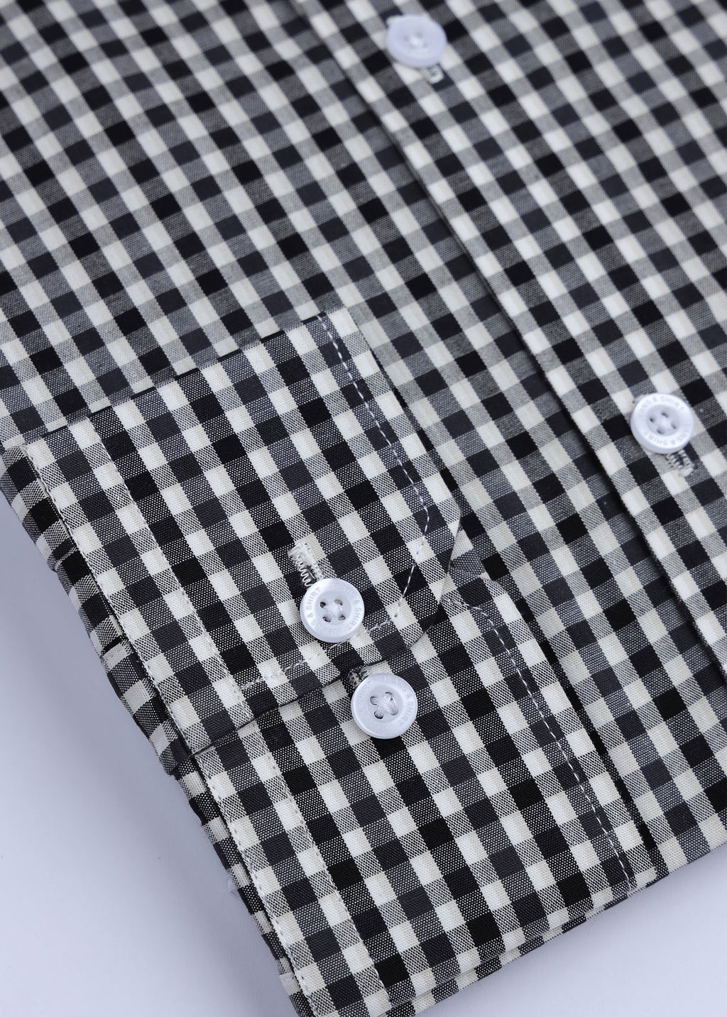 Black Gingham Check Formal Shirt