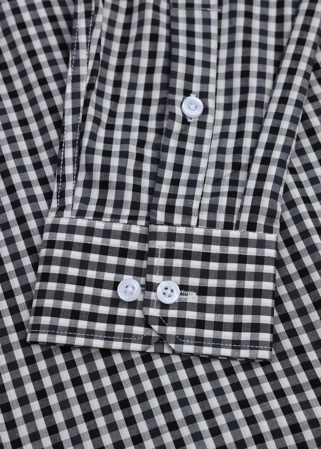 Black Gingham Check Formal Shirt