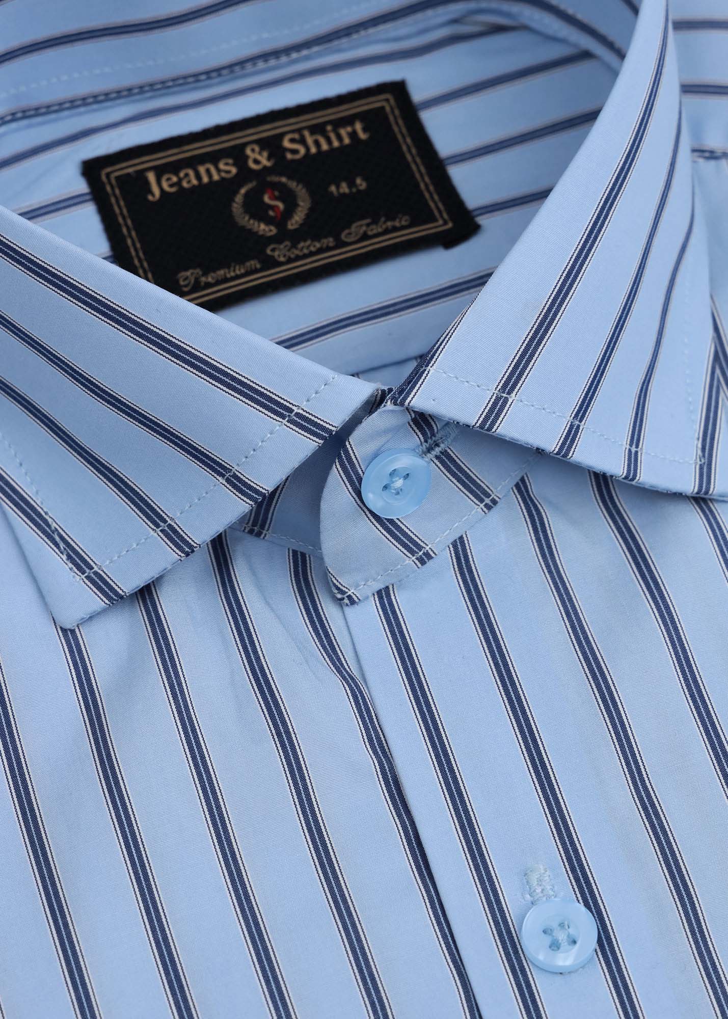 Powder Blue Pinstripe Formal Shirt