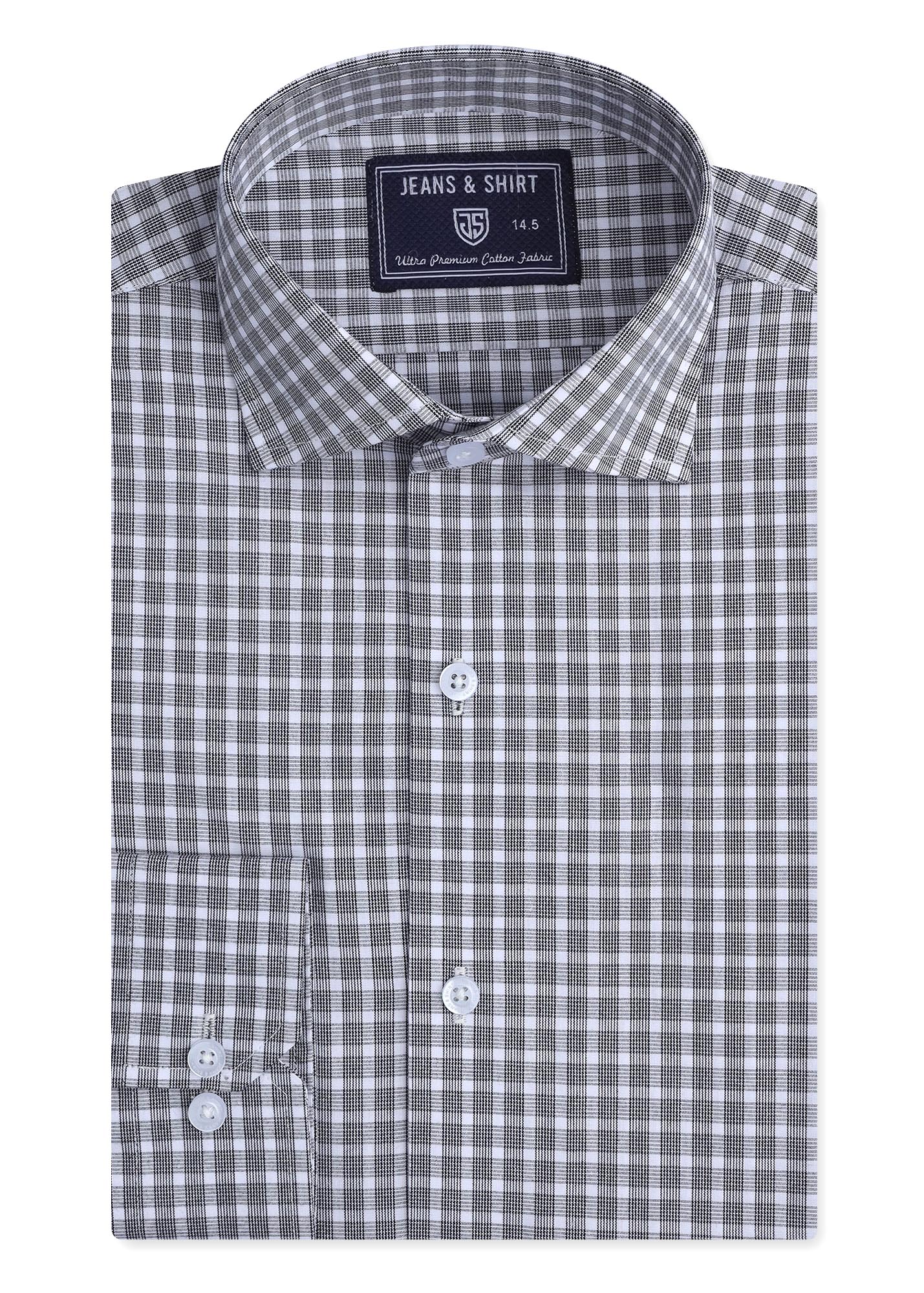 Black Dynamic Check Formal Shirt