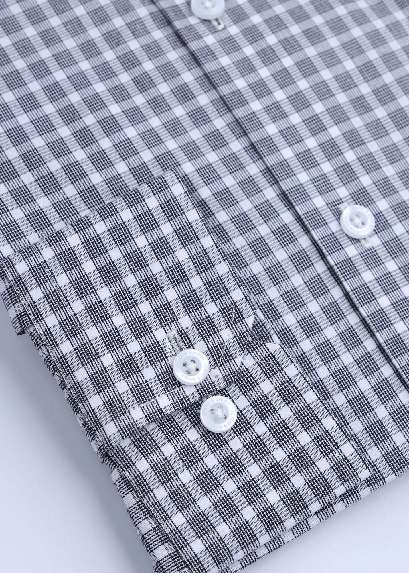 Black Dynamic Check Formal Shirt