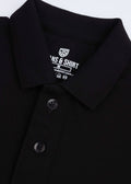 Solid Black Pique Polo Shirt
