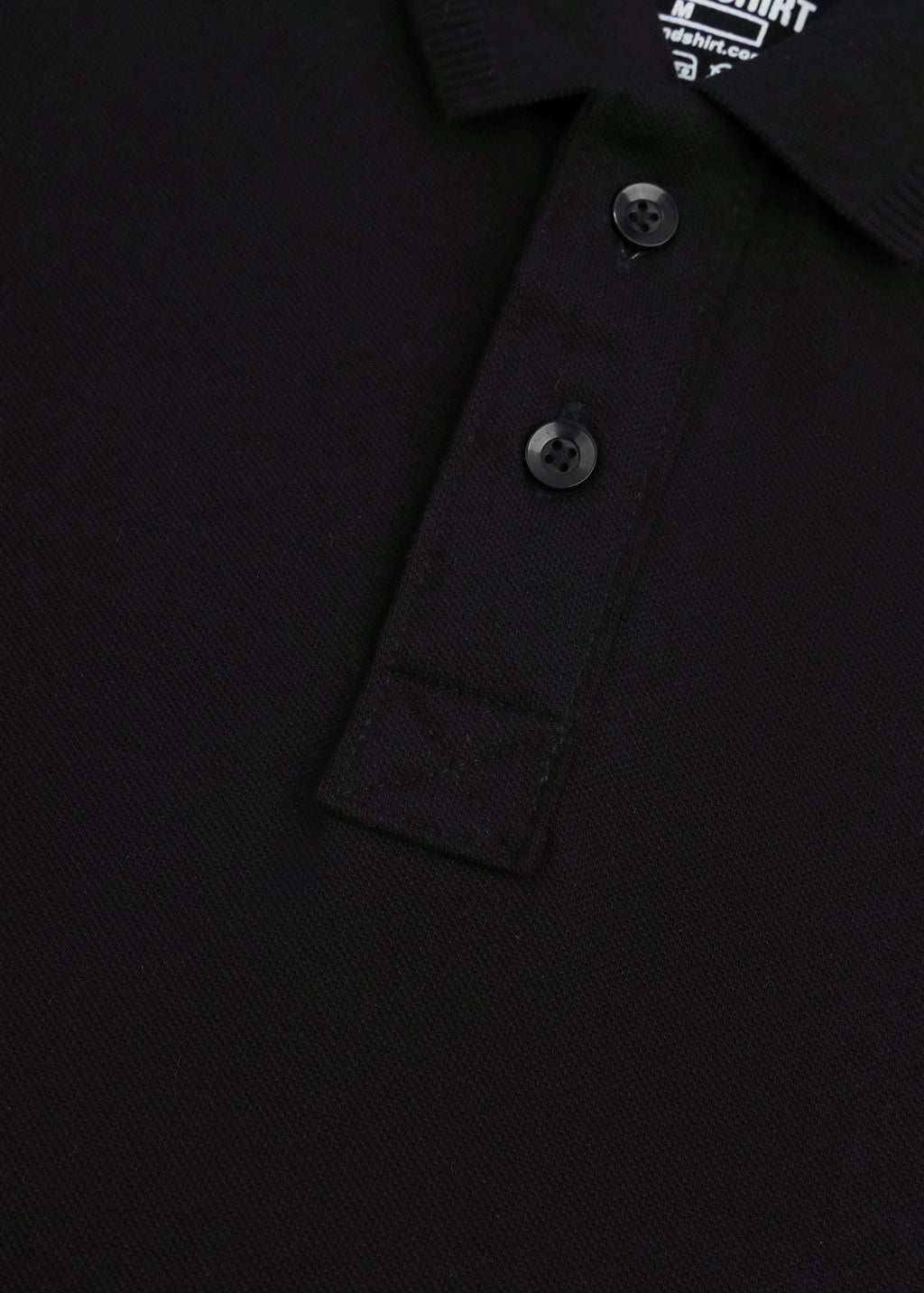Solid Black Pique Polo Shirt